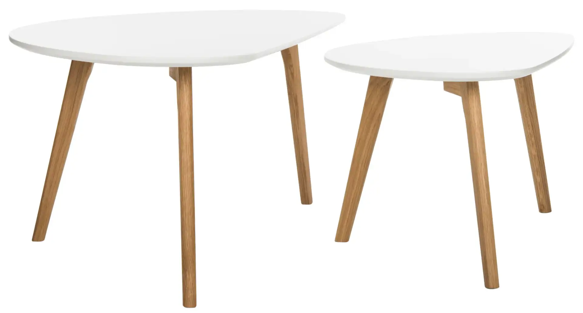 Olida Double Coffee Table in White / Oak, detail view