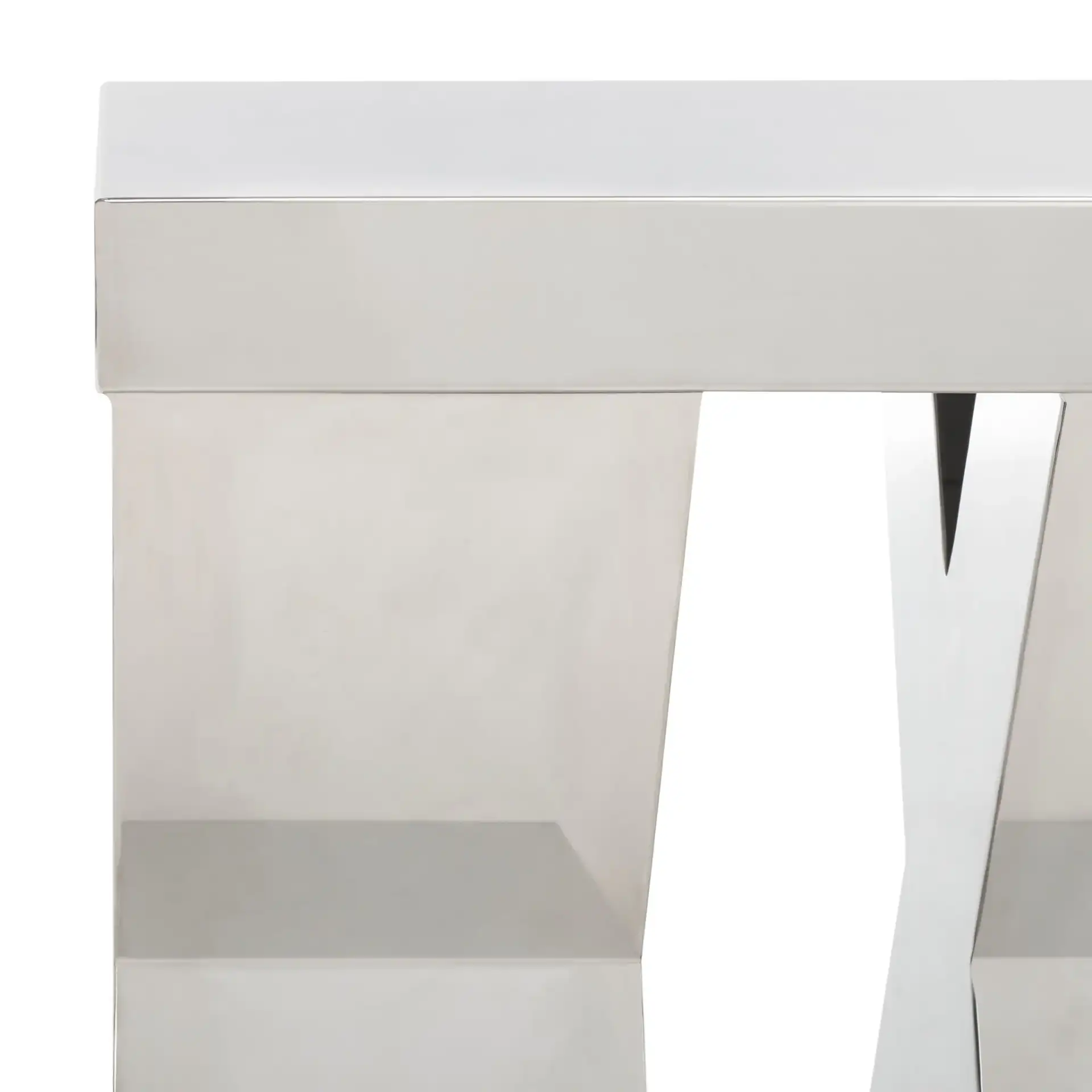 Houston End Table in Silver in a styled room
