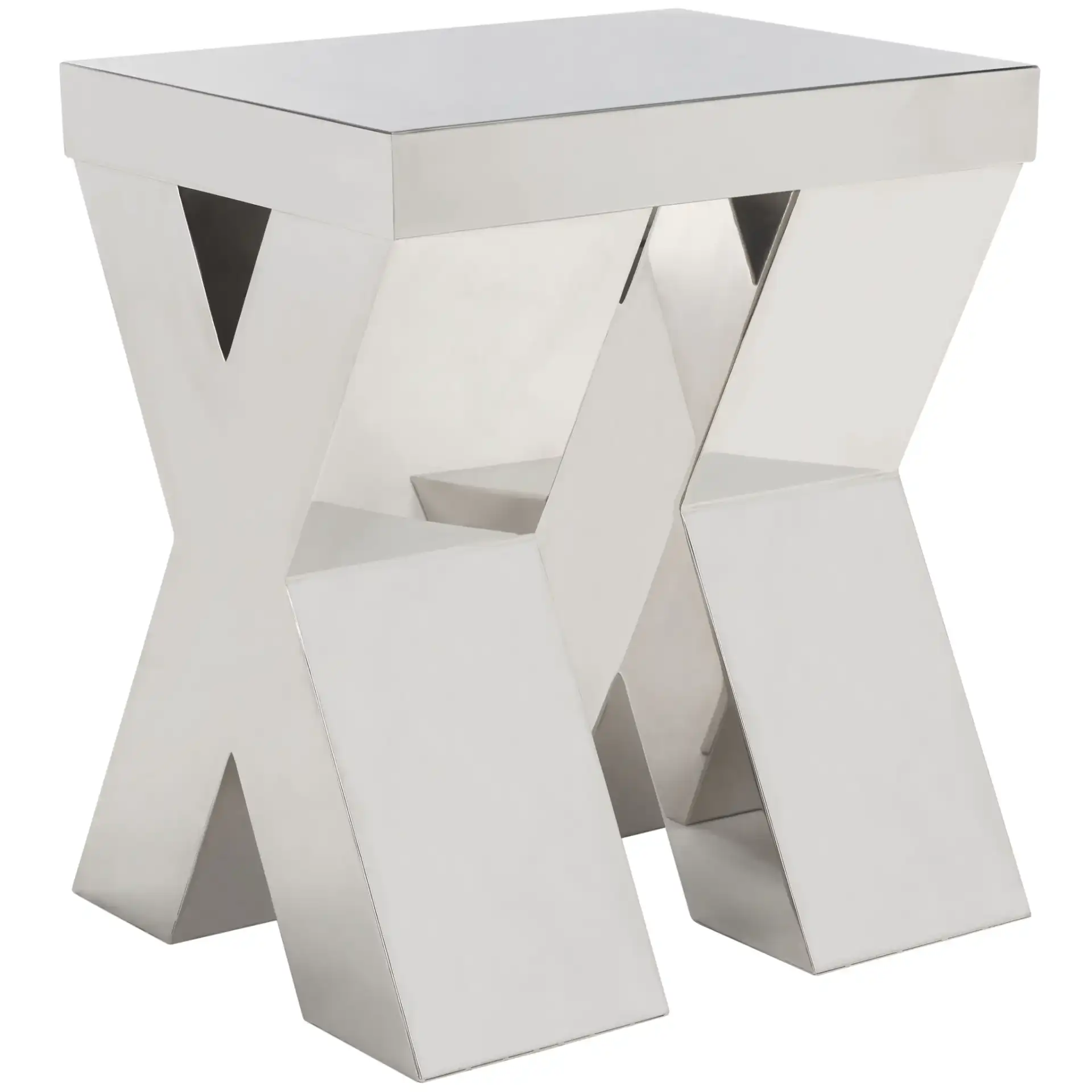 Houston End Table in Silver, detail view
