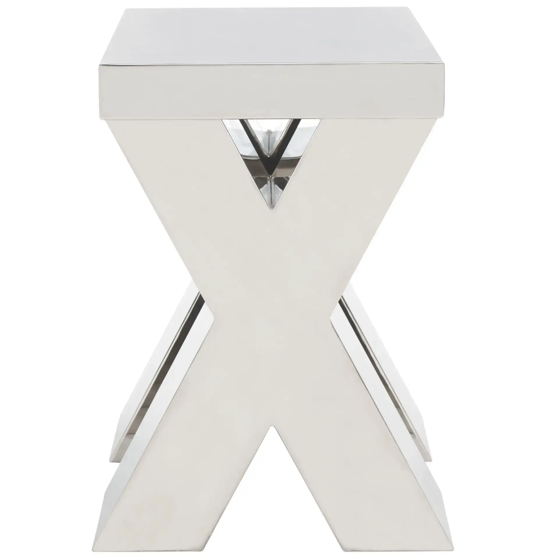 Houston End Table in Silver, detail view