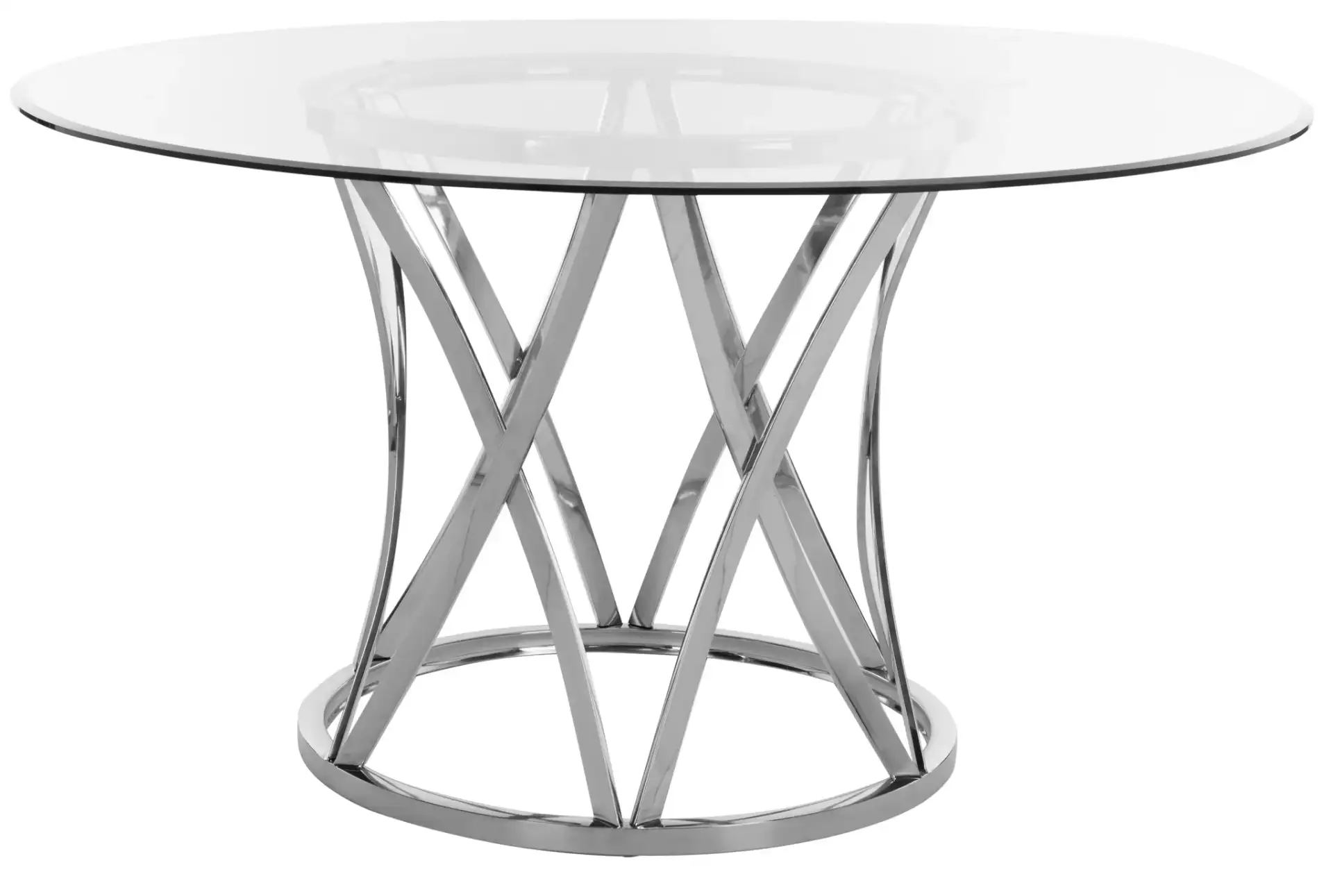 Kyrie 54-Inch Glass Dining Table in Chrome