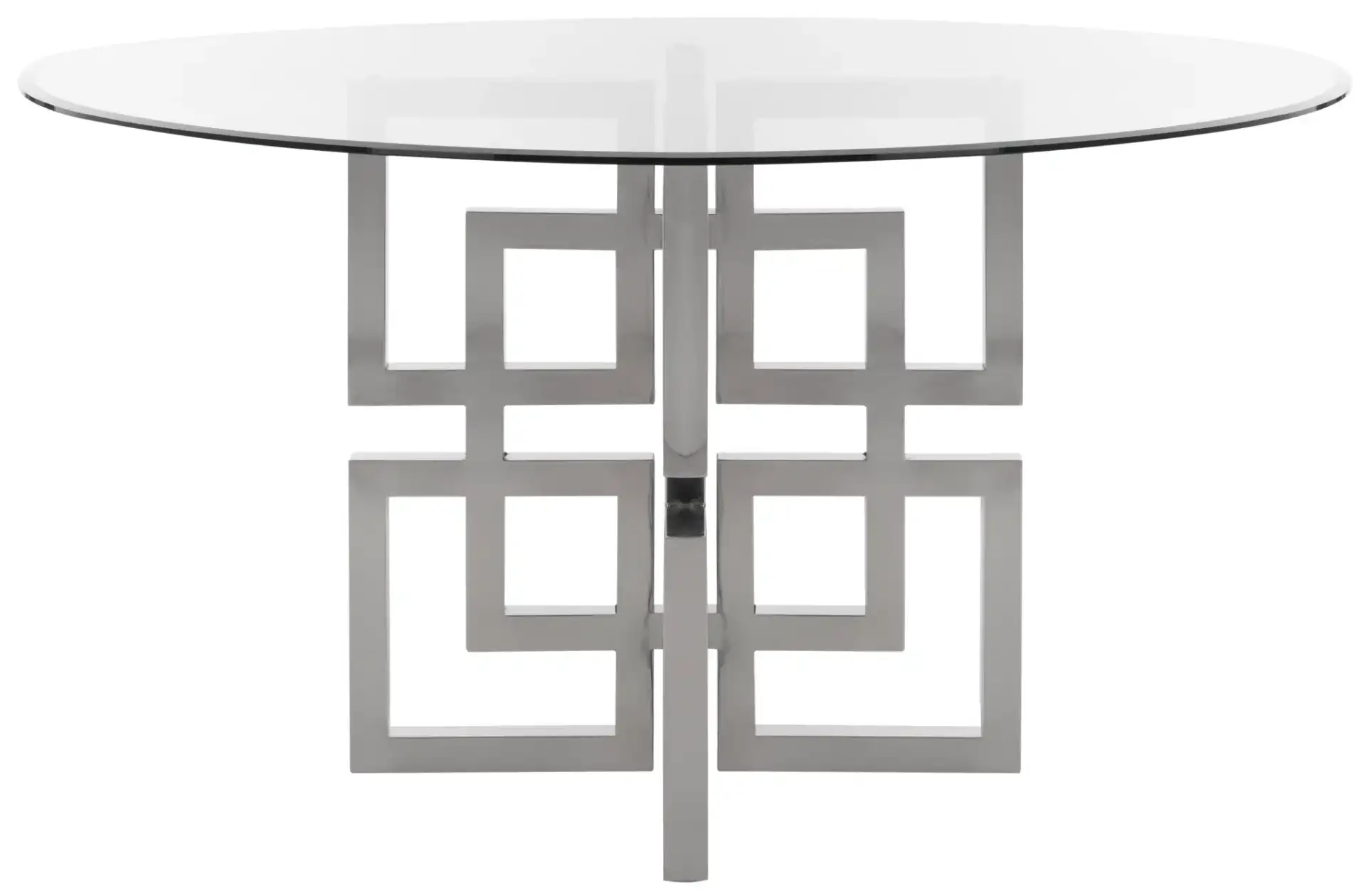 Harlan Glass Top Dining Table in Chrome