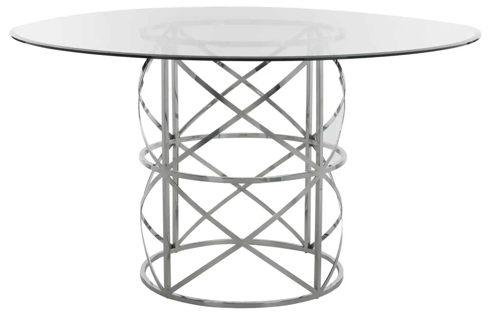 Ren 54" Glass Top Dining Table in Chrome