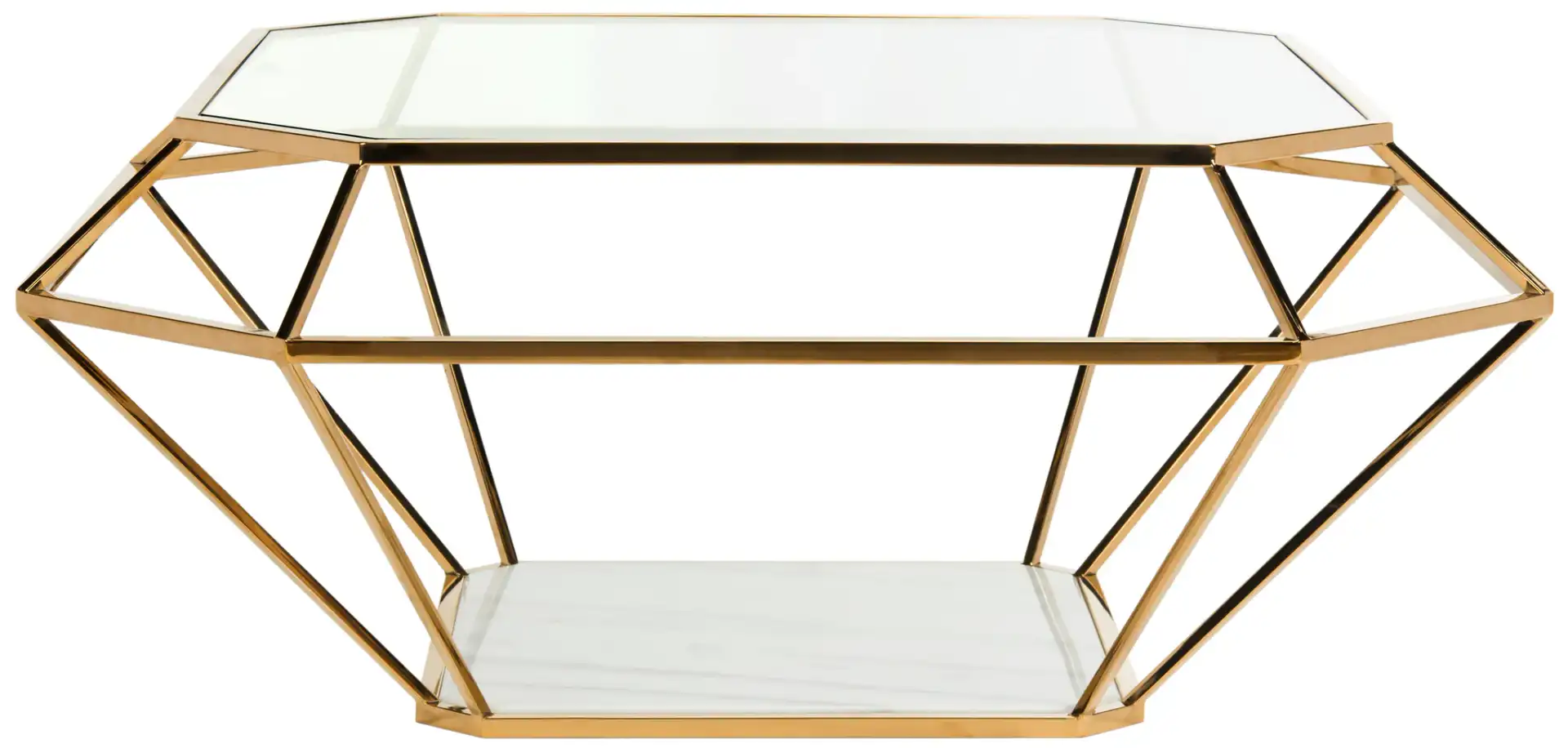 Abena Geometric Coffee Table in Gold