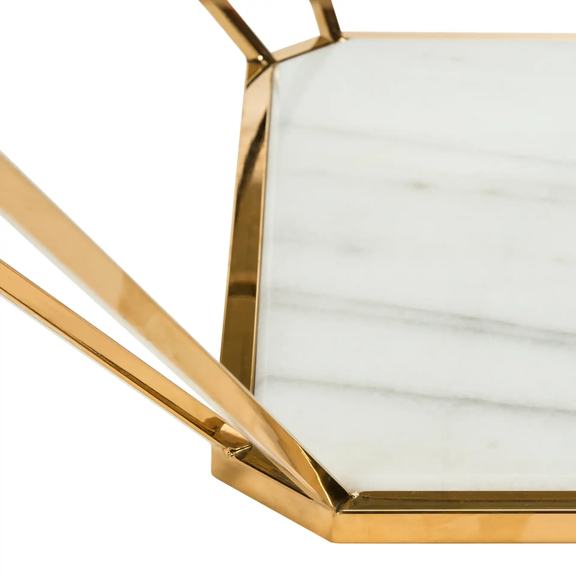 Abena Geometric Coffee Table in Gold, detail view