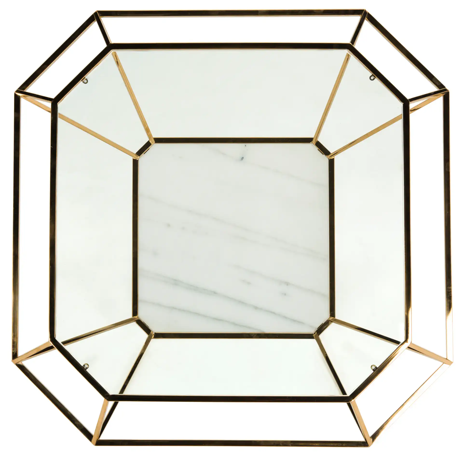 Abena Geometric Coffee Table in Gold, detail view