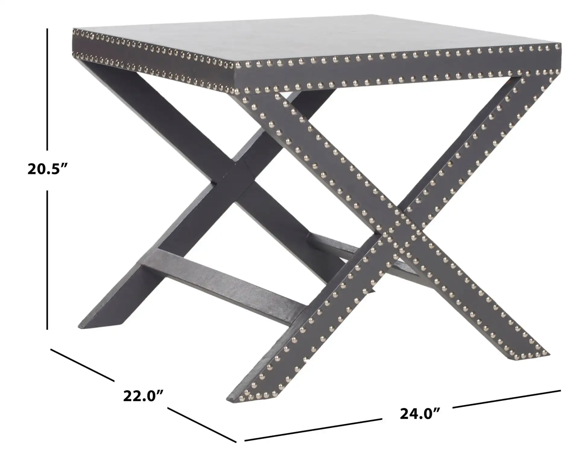 Jeanine End Table in Charcoal, detail view