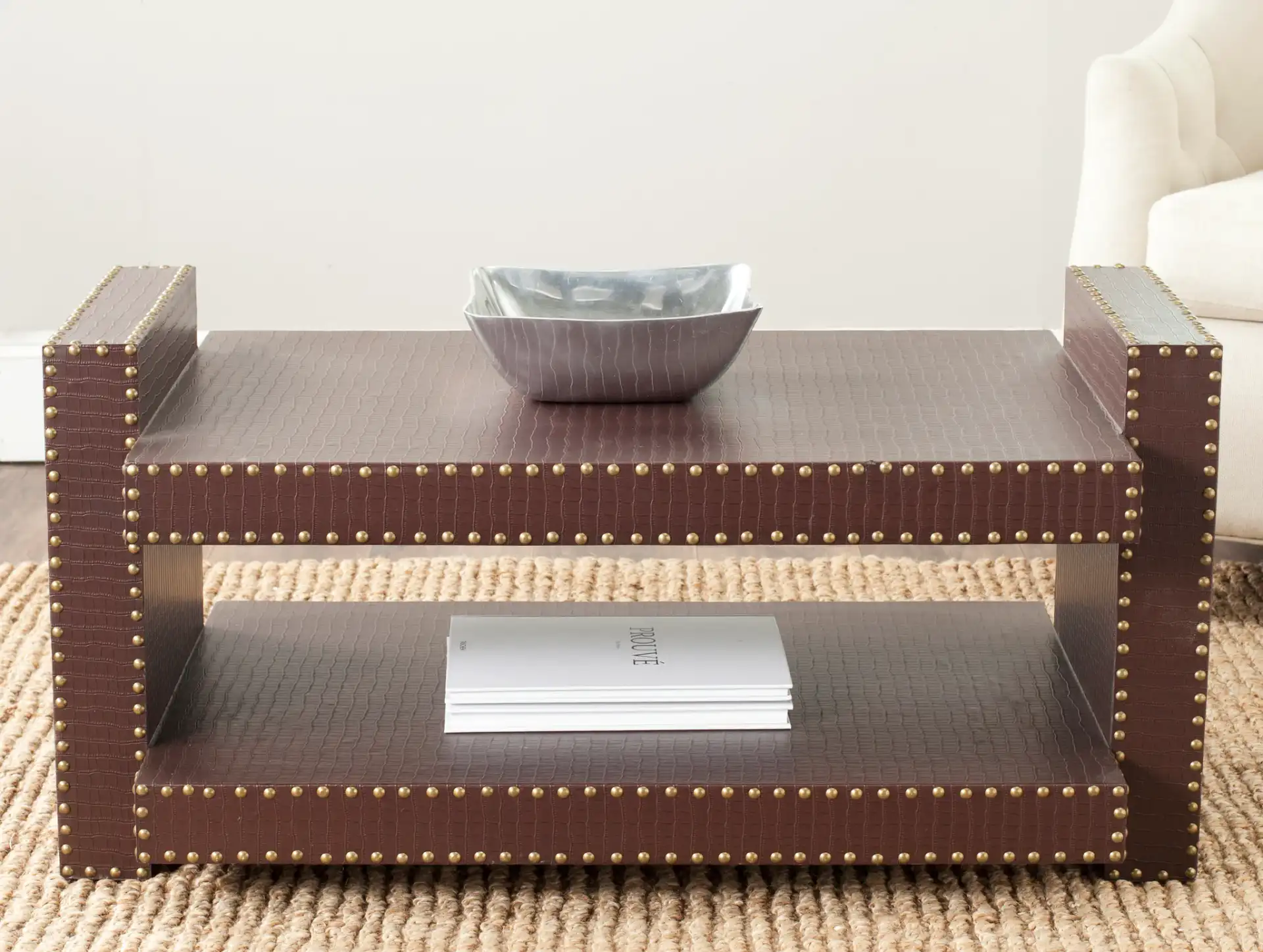 Garson Accent Table in Brown in a styled room