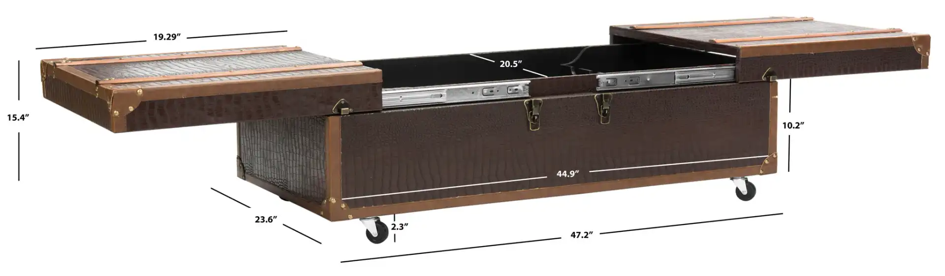 Zoe Trunk in Cognac, detail view