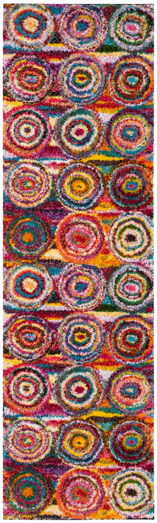 Fiesta Concentric Circles Shag Rug in Multicolor