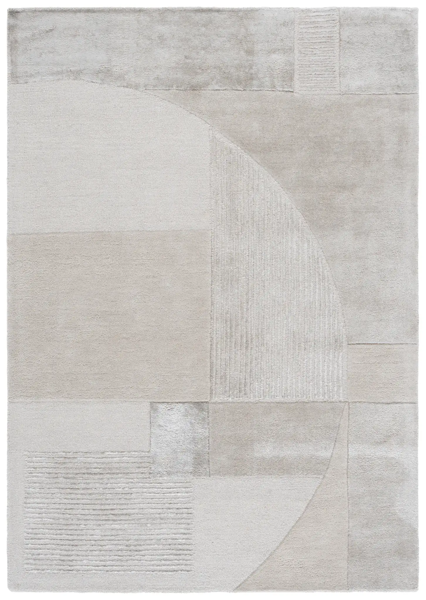 Fifth Avenue Intersecting Arcs Hand-Tufted Rug in Beige