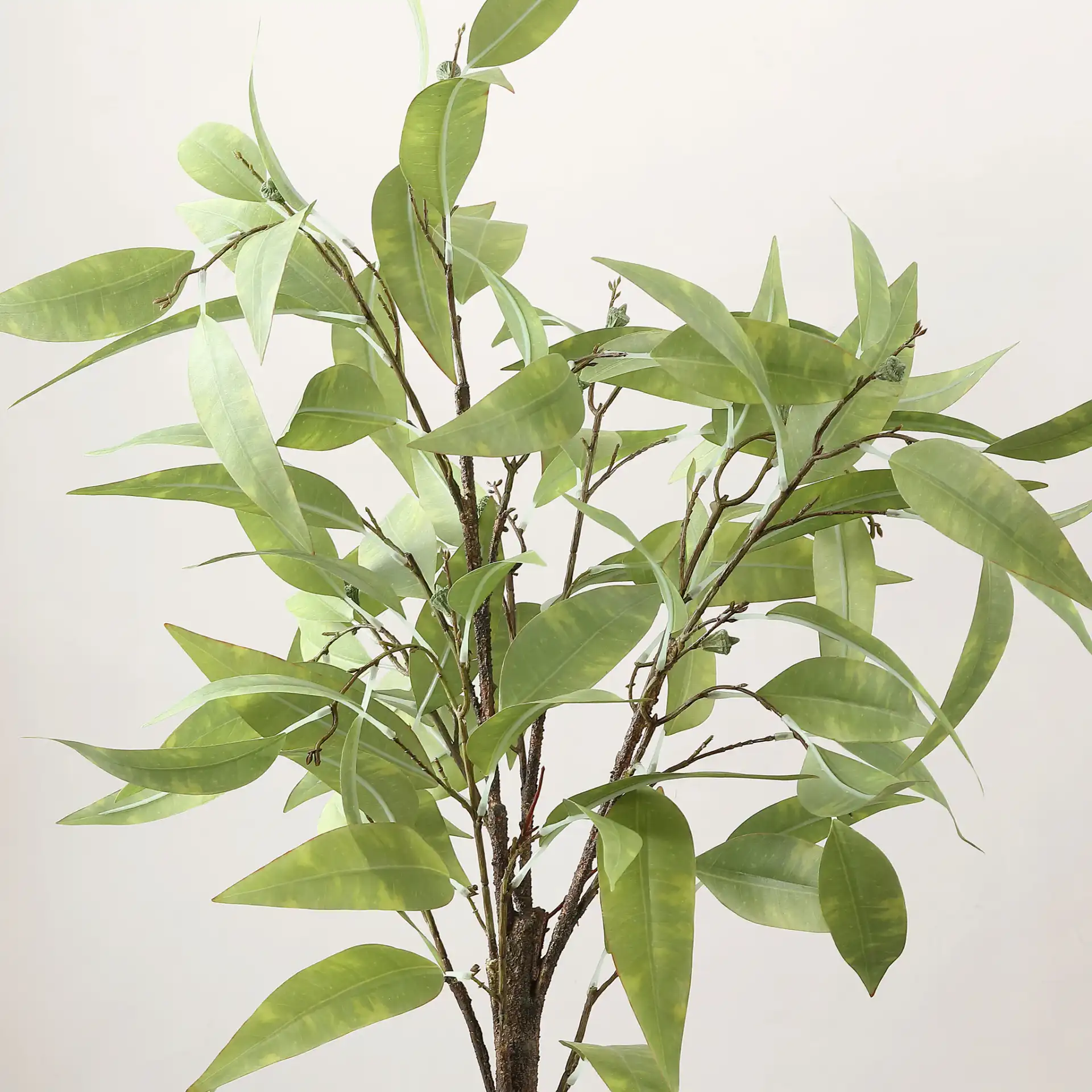 Faux 49" Potted Eucalyptus Tree in Pot / White / Gray in a styled room