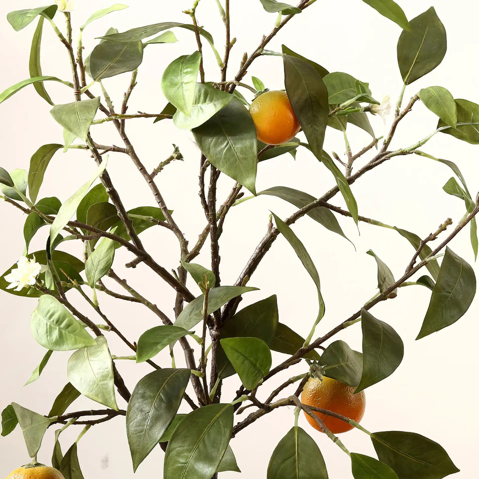 Faux 33" Potted Orange Tree in Green / Multicolor in a styled room
