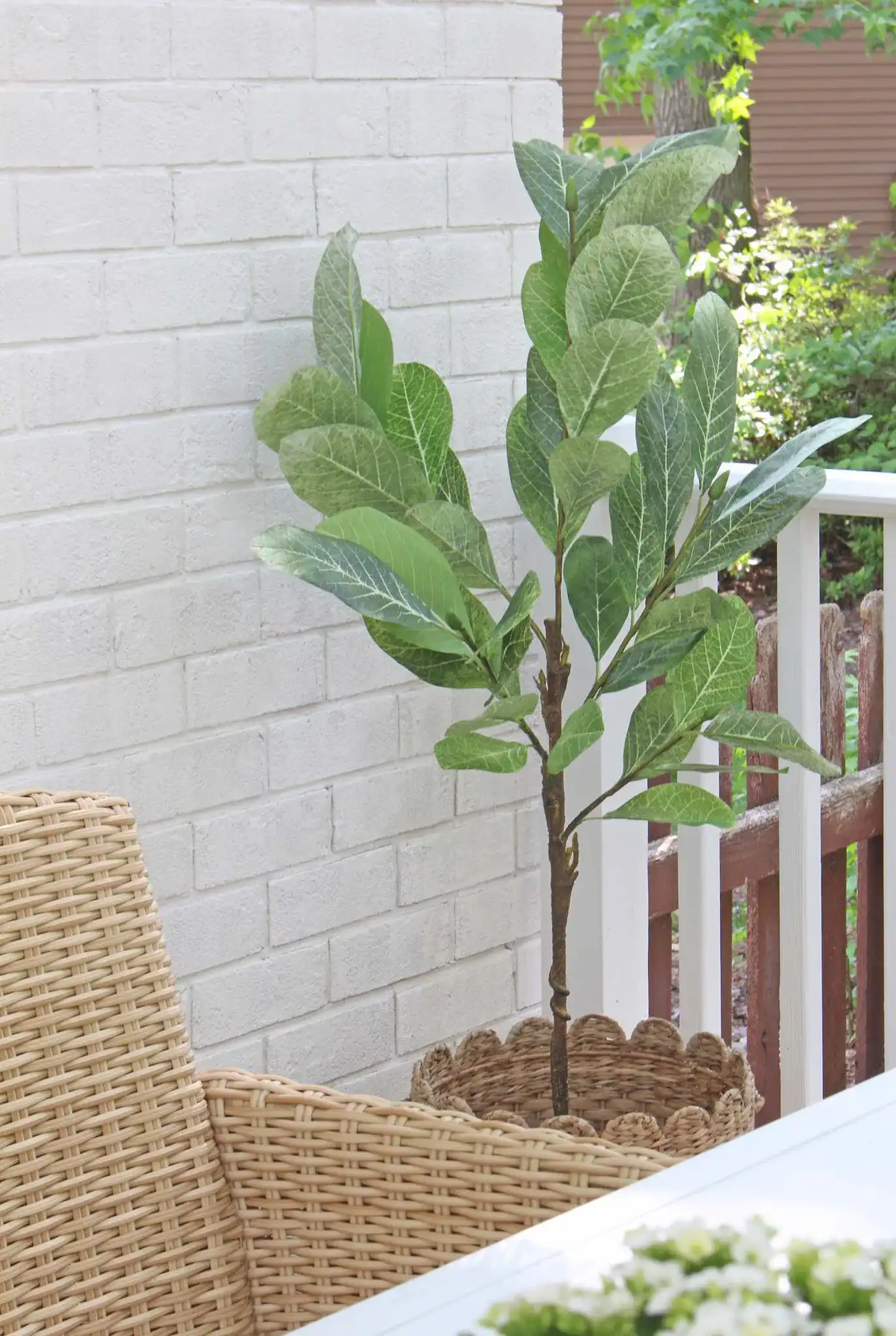Faux 51" Potted Tree in Pot / Gray in a styled room
