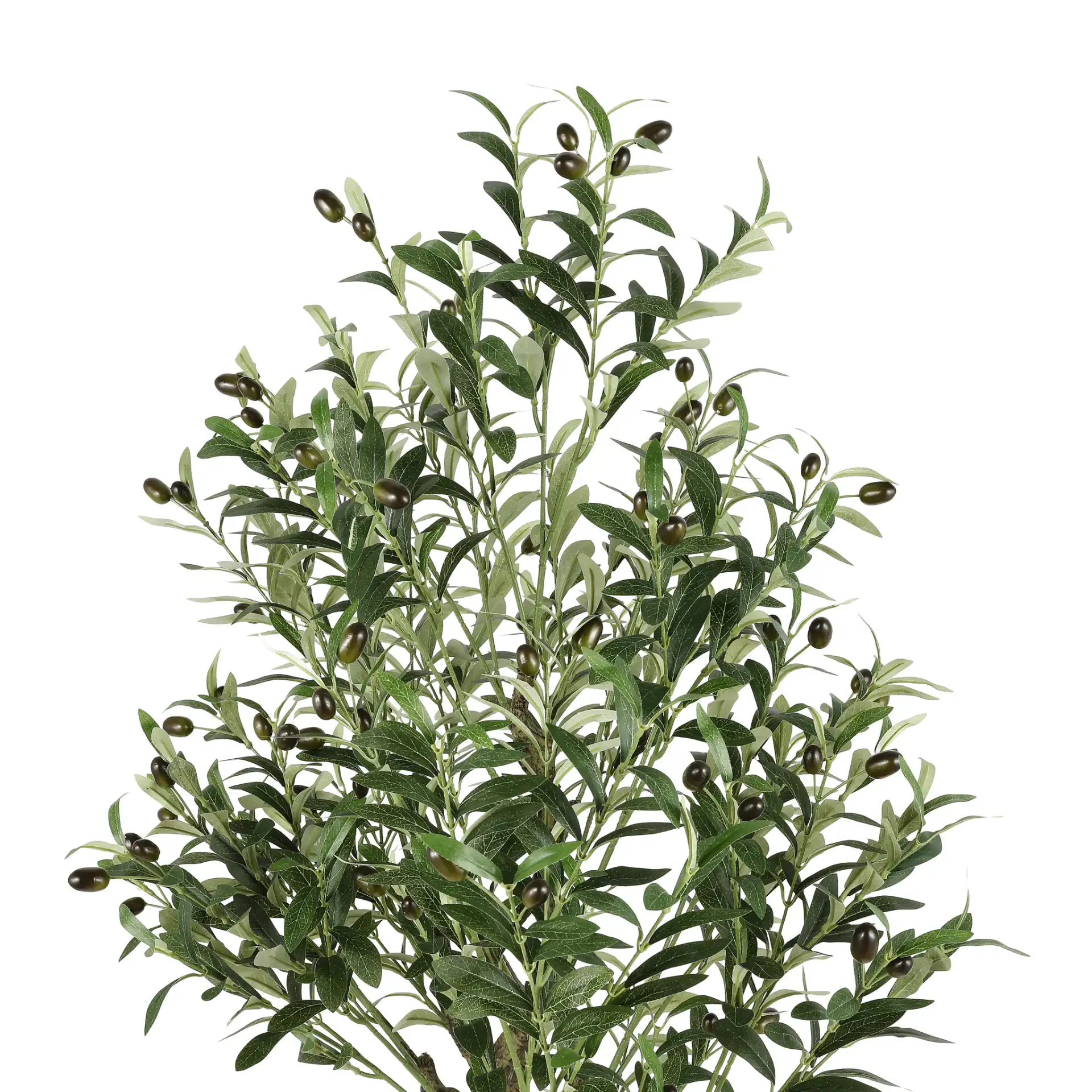 Faux 60" Potted Olive Tree in Green in a styled room