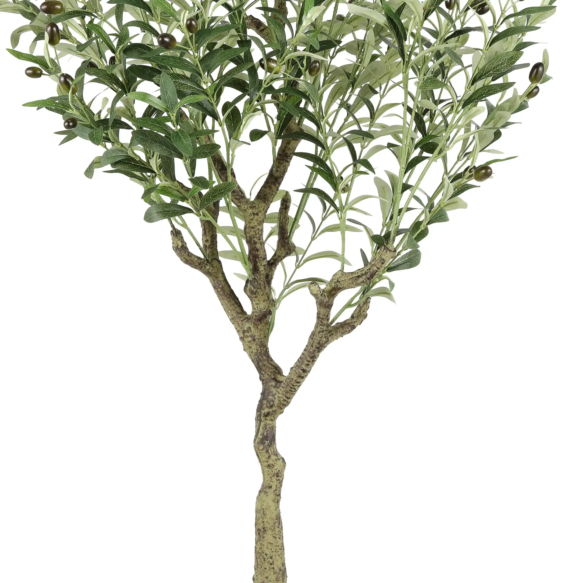 Faux 60" Potted Olive Tree in Green in a styled room
