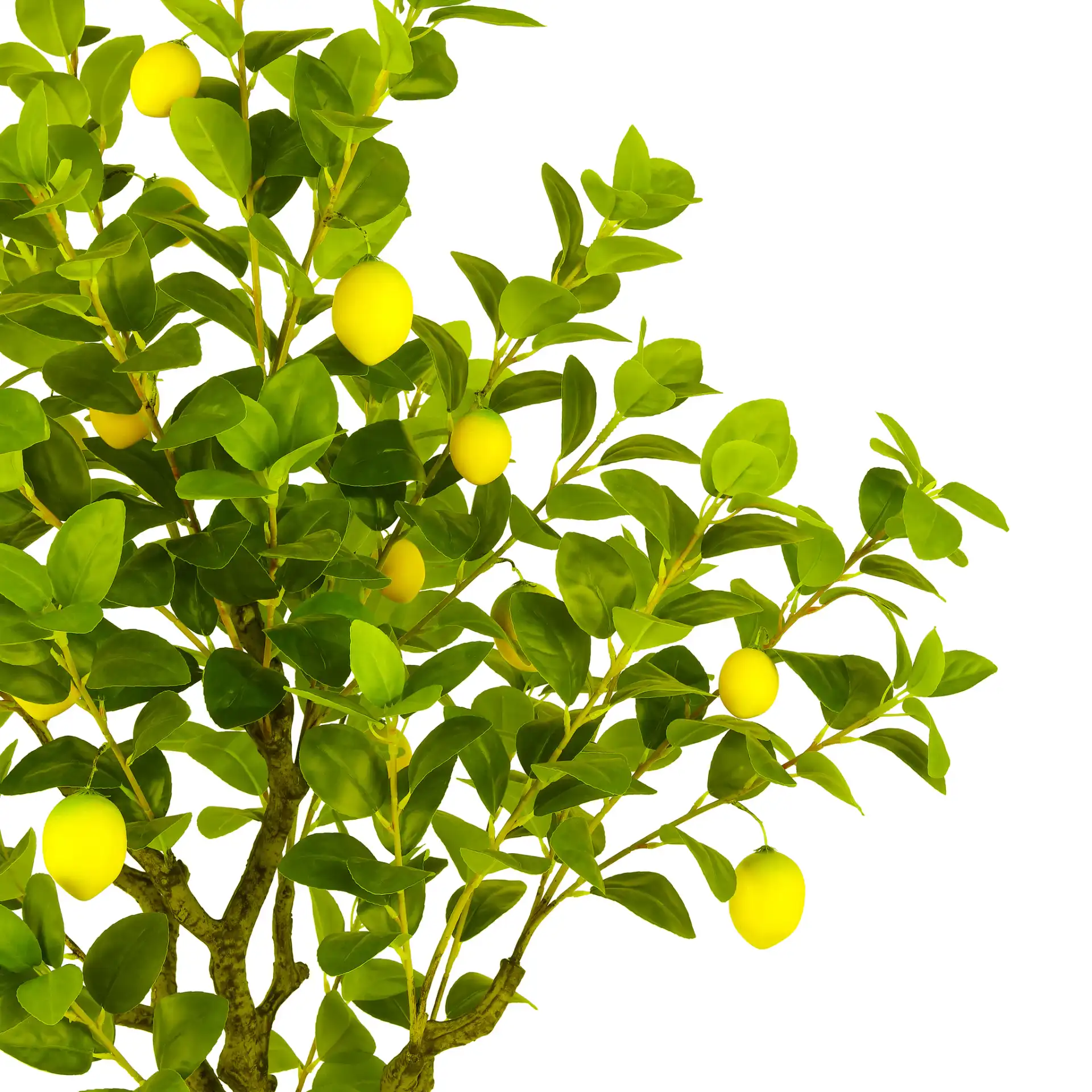 Faux 60" Potted Lemon Tree in Green in a styled room