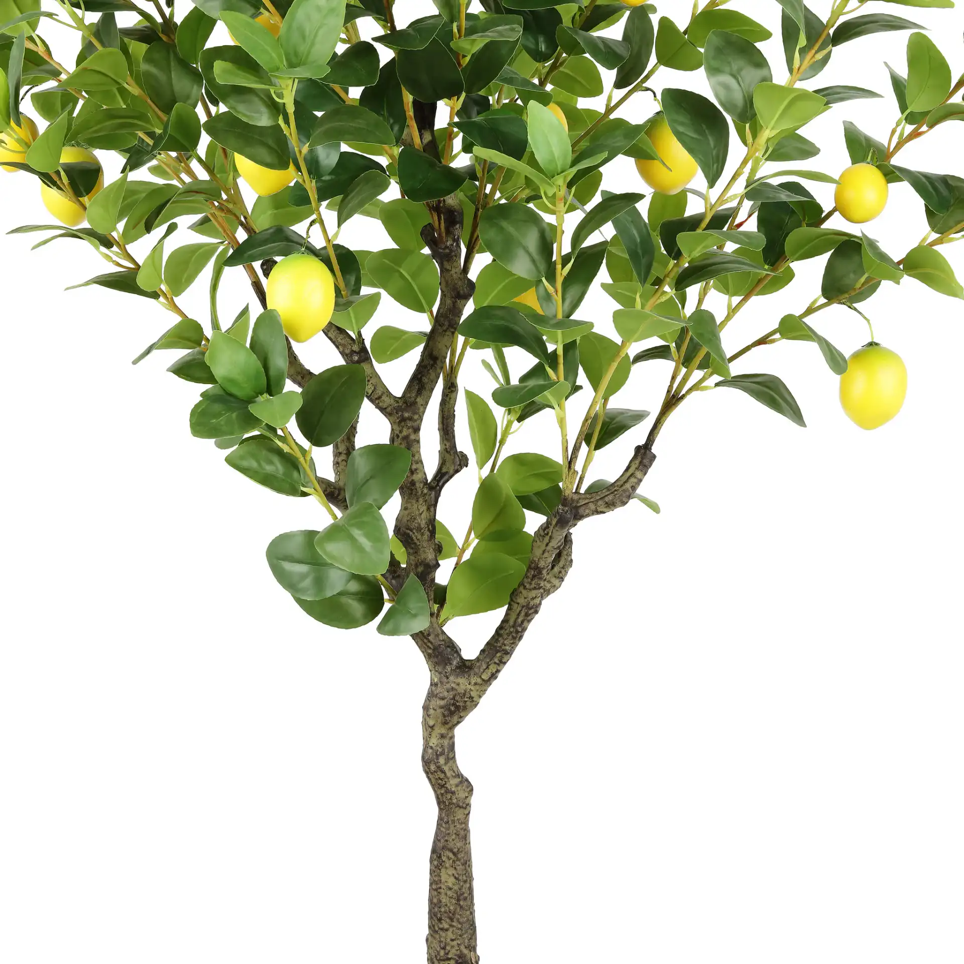 Faux 60" Potted Lemon Tree in Green in a styled room