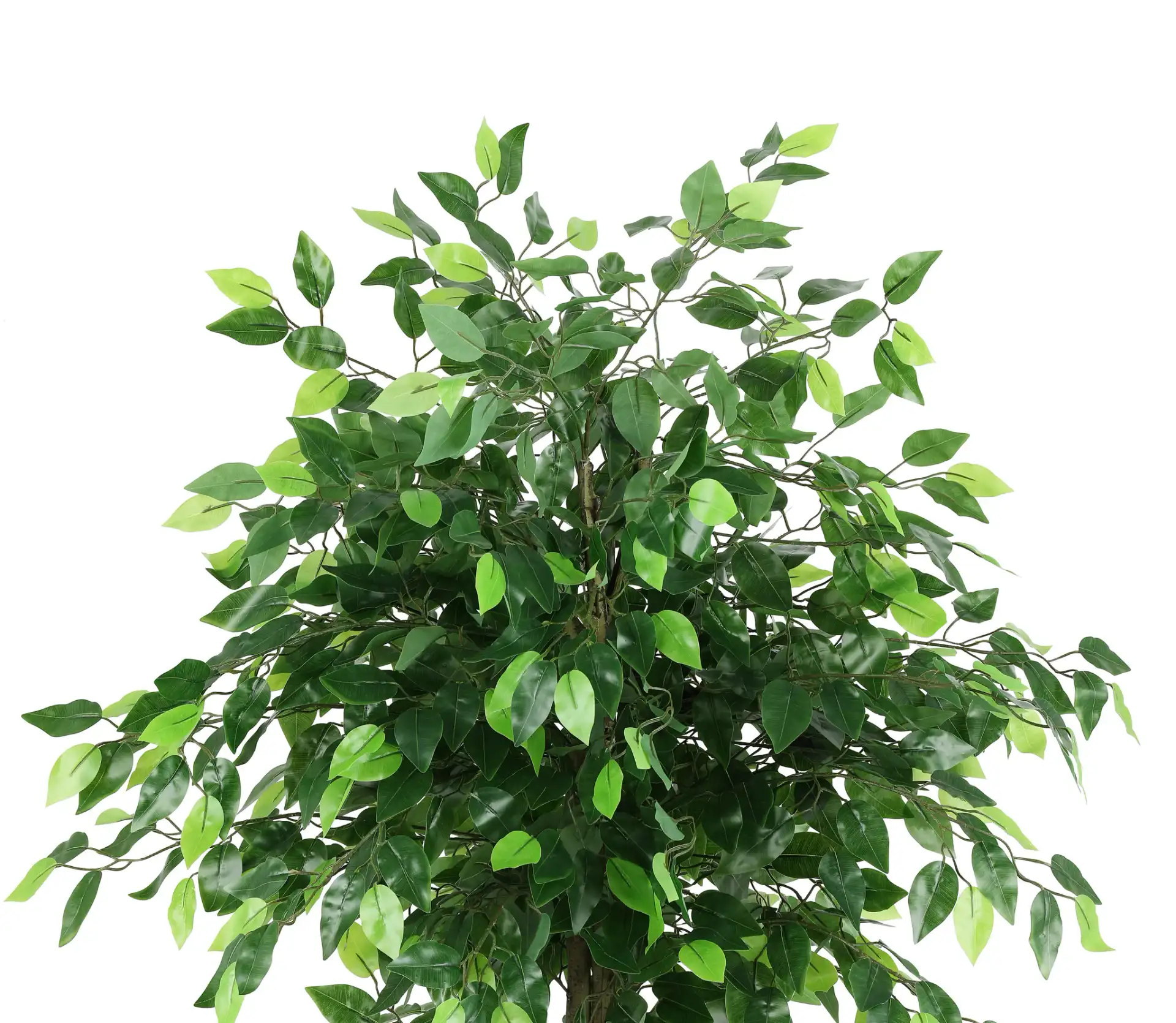 Faux 55" Potted Bushficus Tree in Green in a styled room