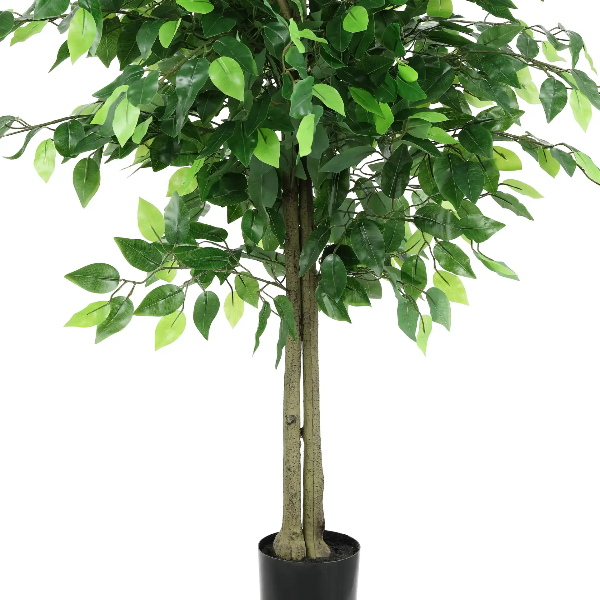Faux 55" Potted Bushficus Tree in Green in a styled room