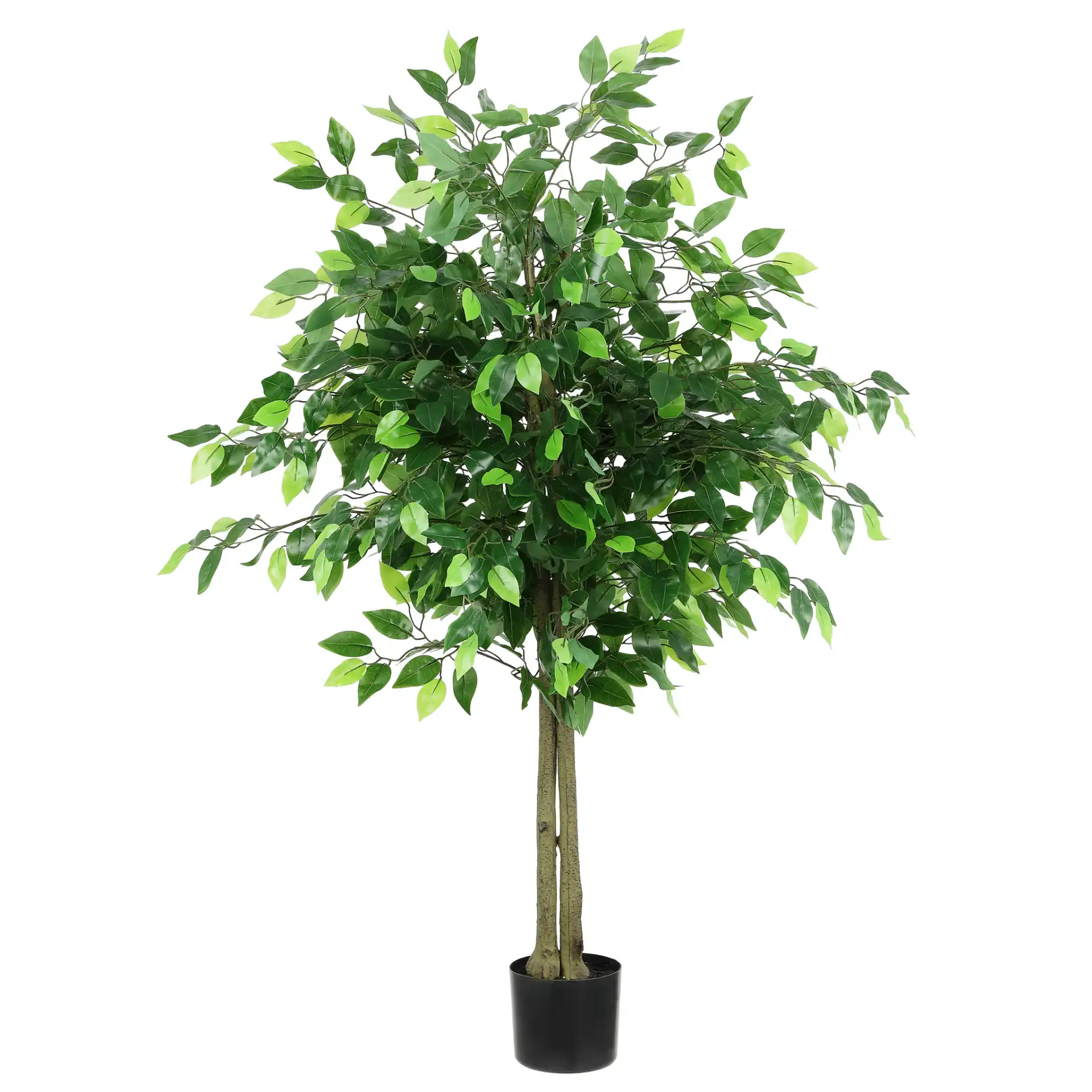 Faux 55" Potted Bushficus Tree in Green