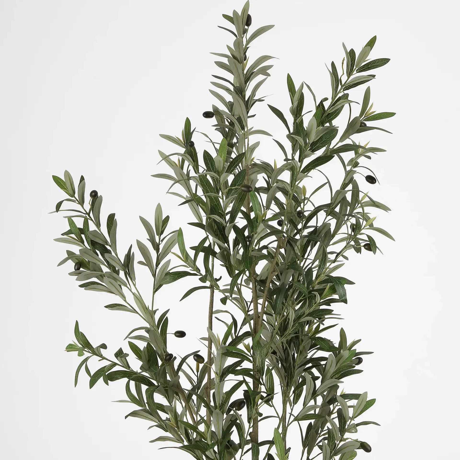 Faux 71'' Olive Tree in Green / Black in a styled room