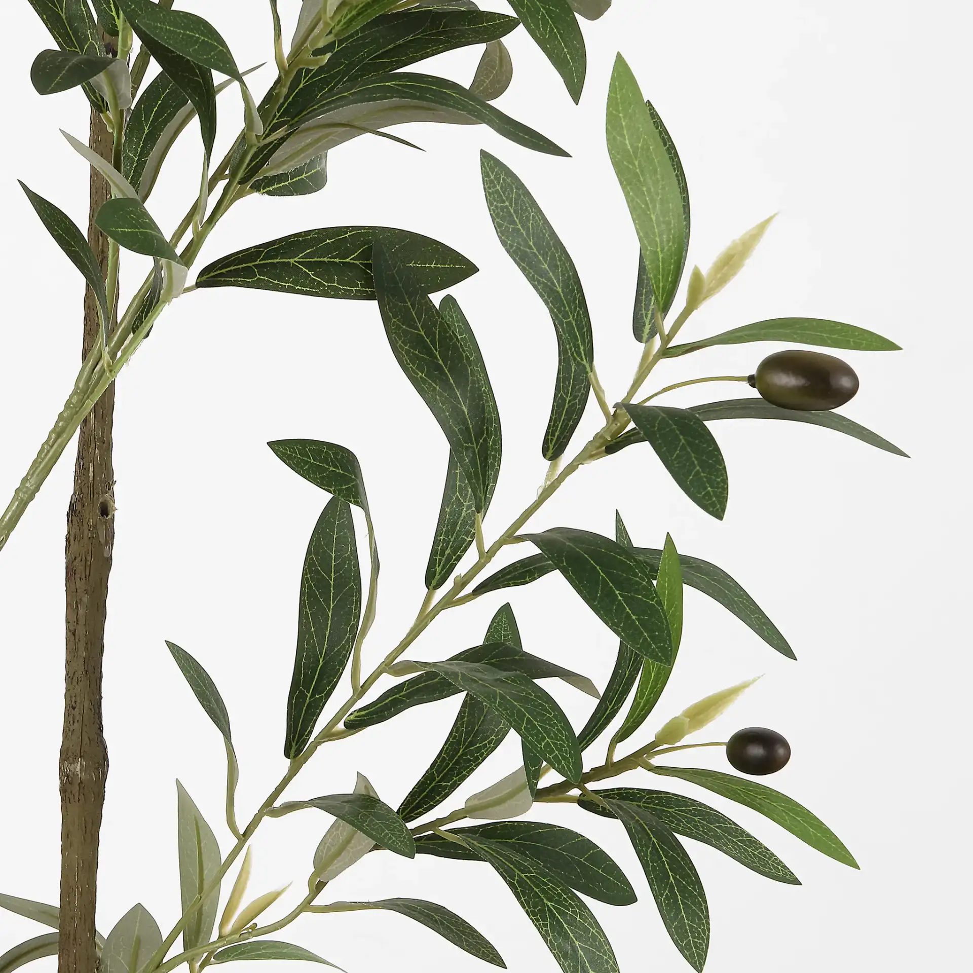 Faux 71'' Olive Tree in Green / Black in a styled room
