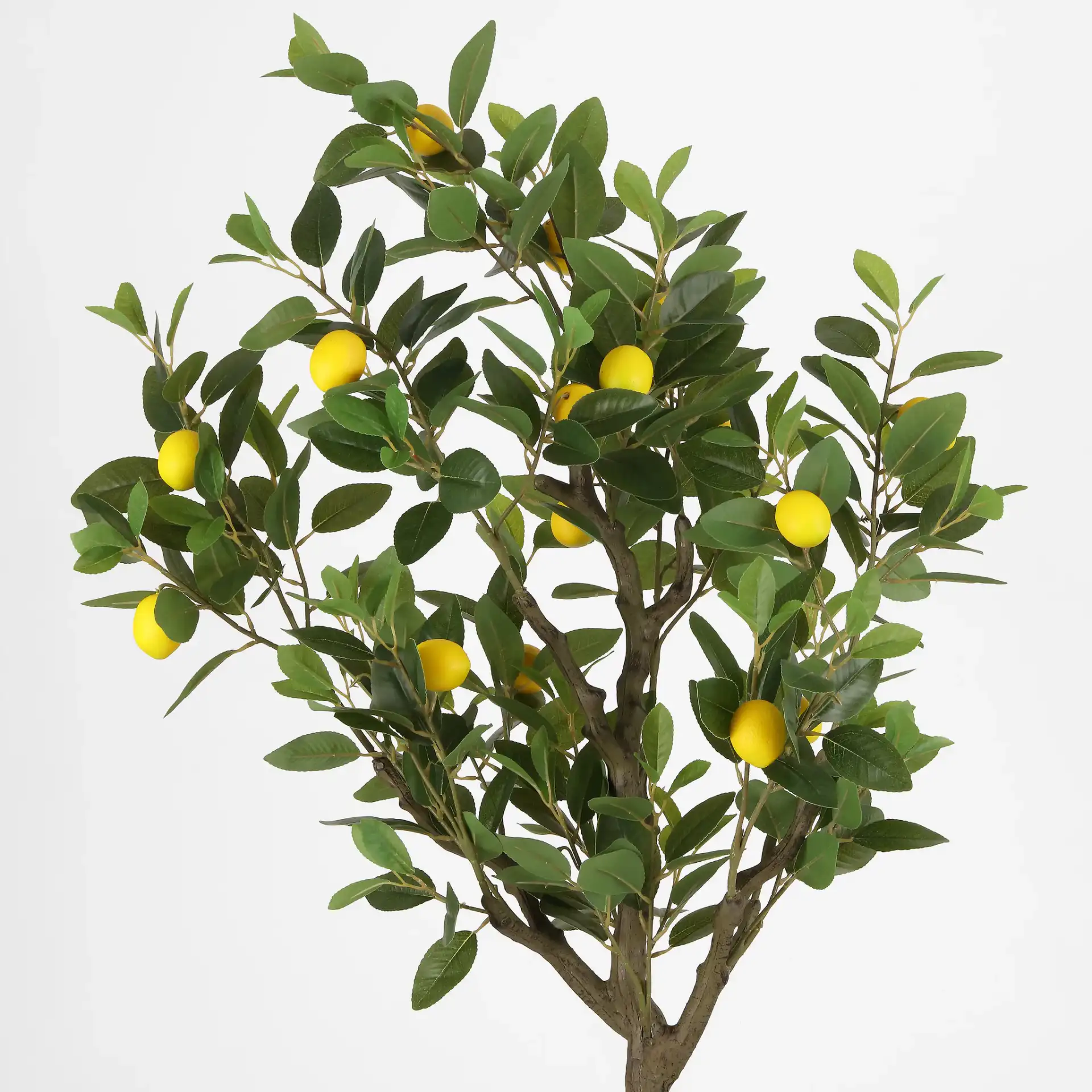 Faux 59'' Lemon Tree in Green / Black in a styled room
