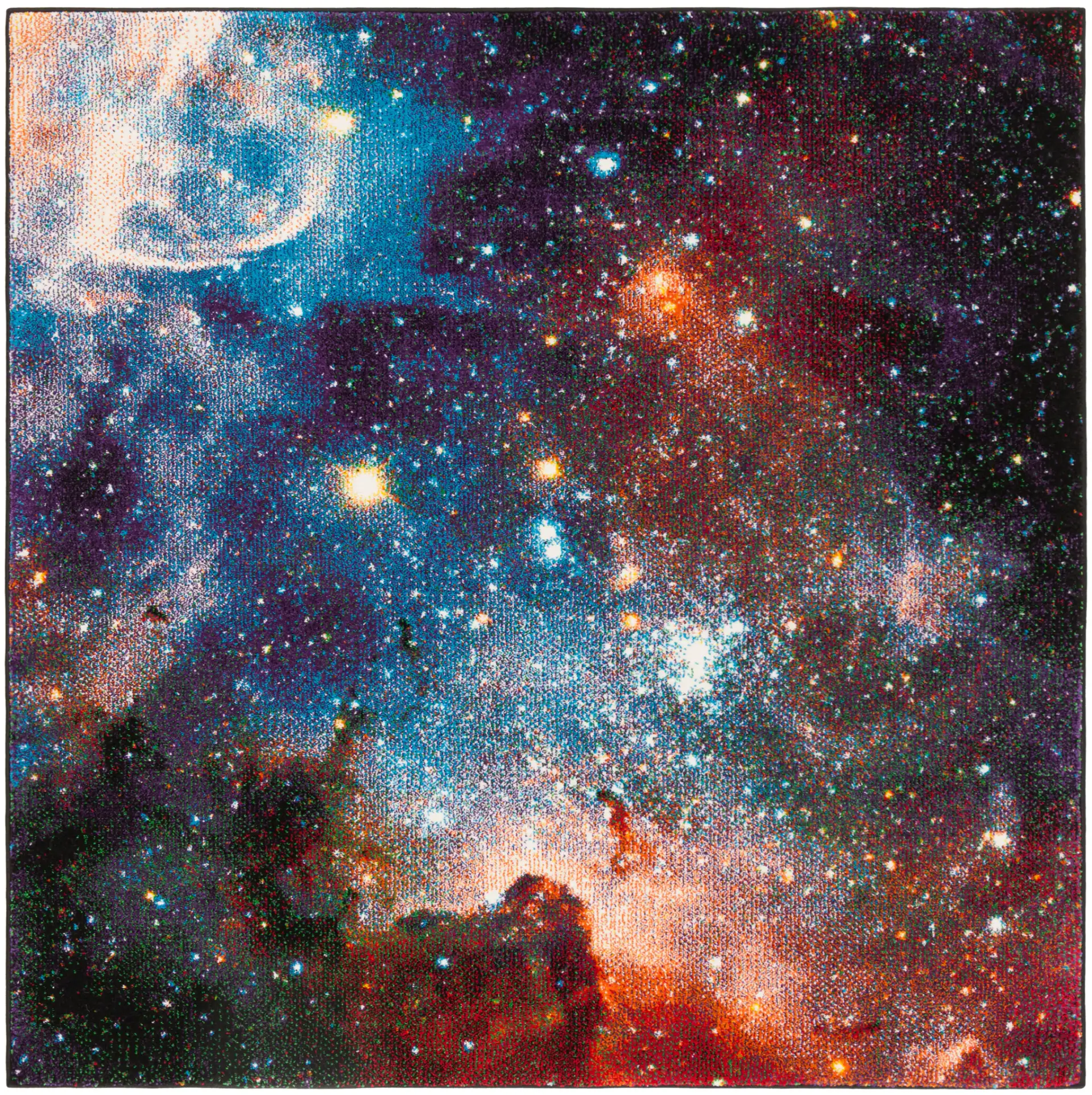 Galaxy Nebula Rug in Purple / Multicolor