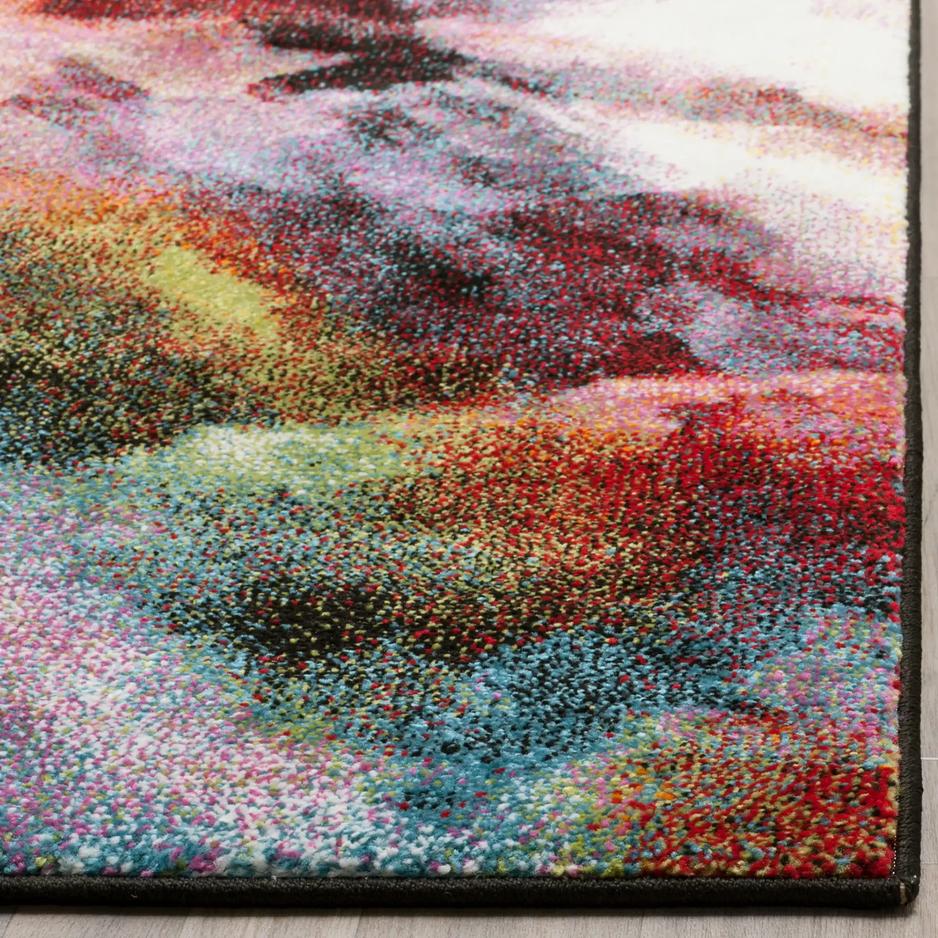 Galaxy Abstract Cloud Rug in Multicolor in a styled room