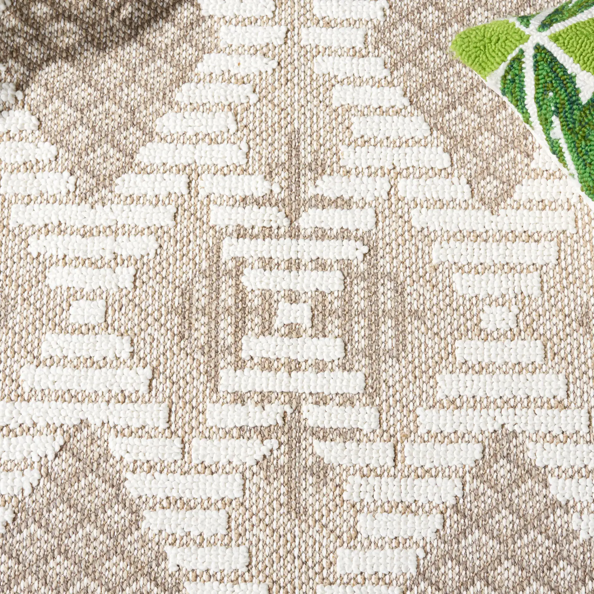 Global Diamond Grid Rug in Beige / Ivory in a styled room