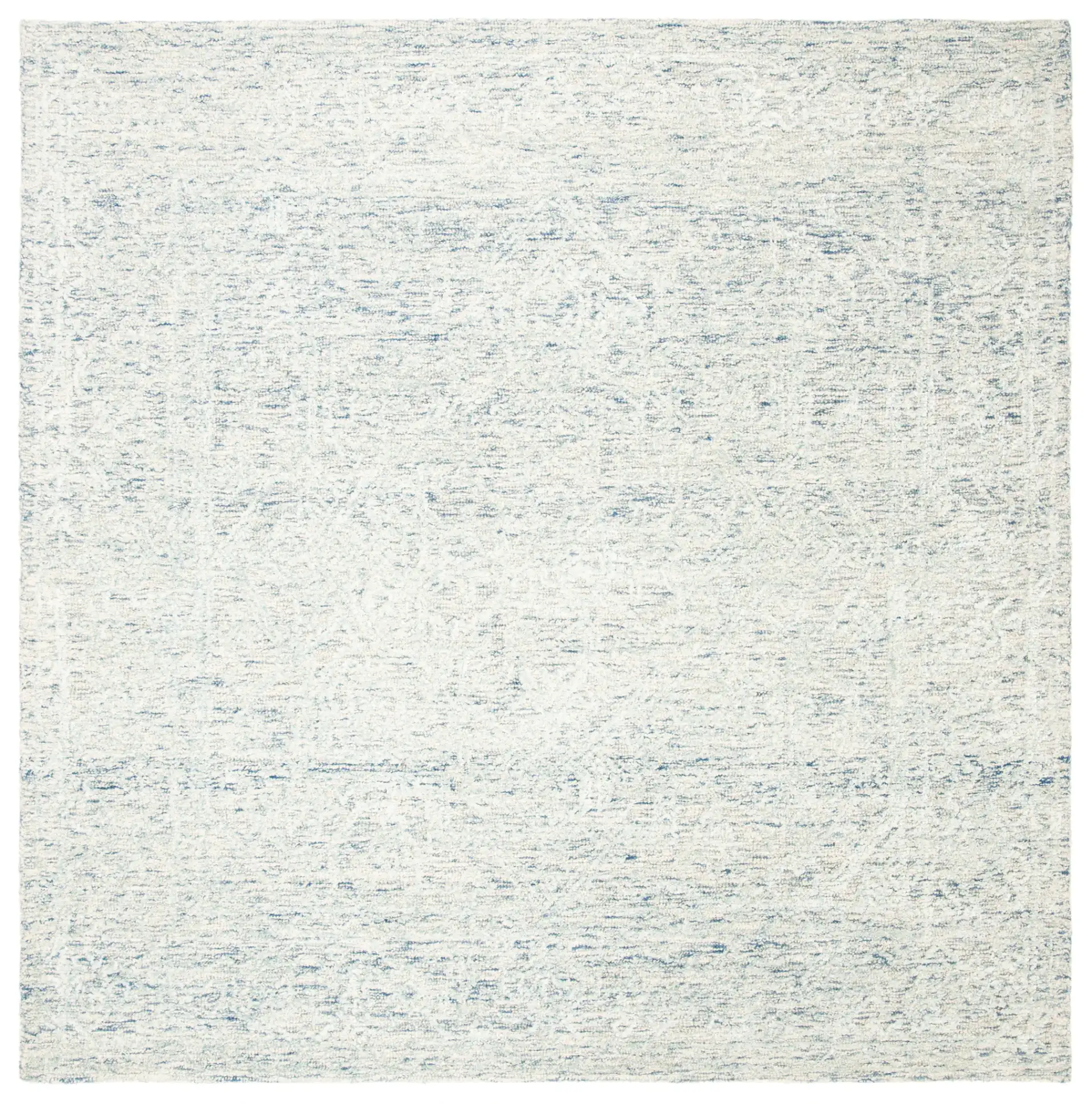 Glamour Erased Medallion Hand-Tufted Rug in Blue / Ivory
