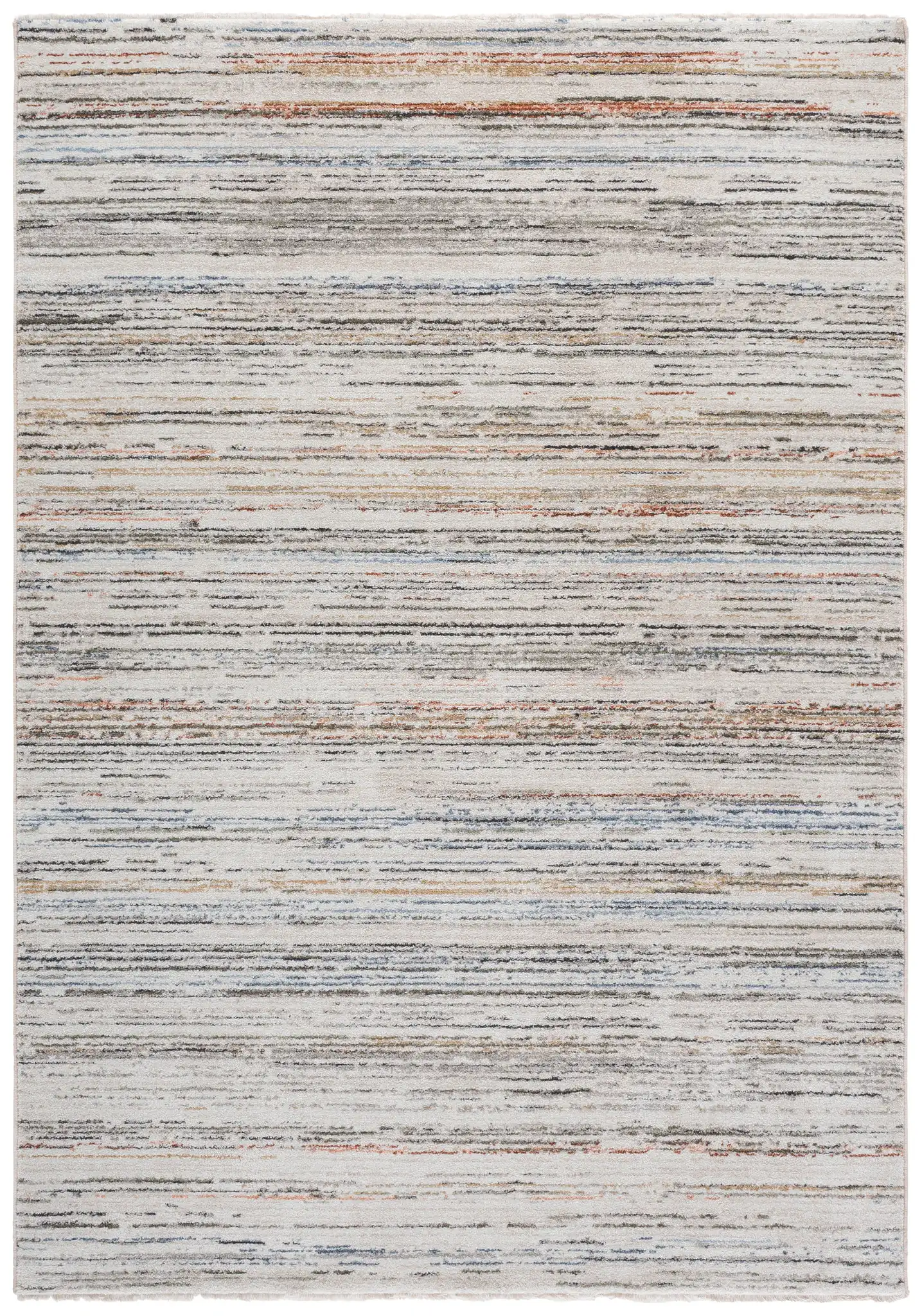 Grove Linear Stripe Rug in Ivory / Blue Rust