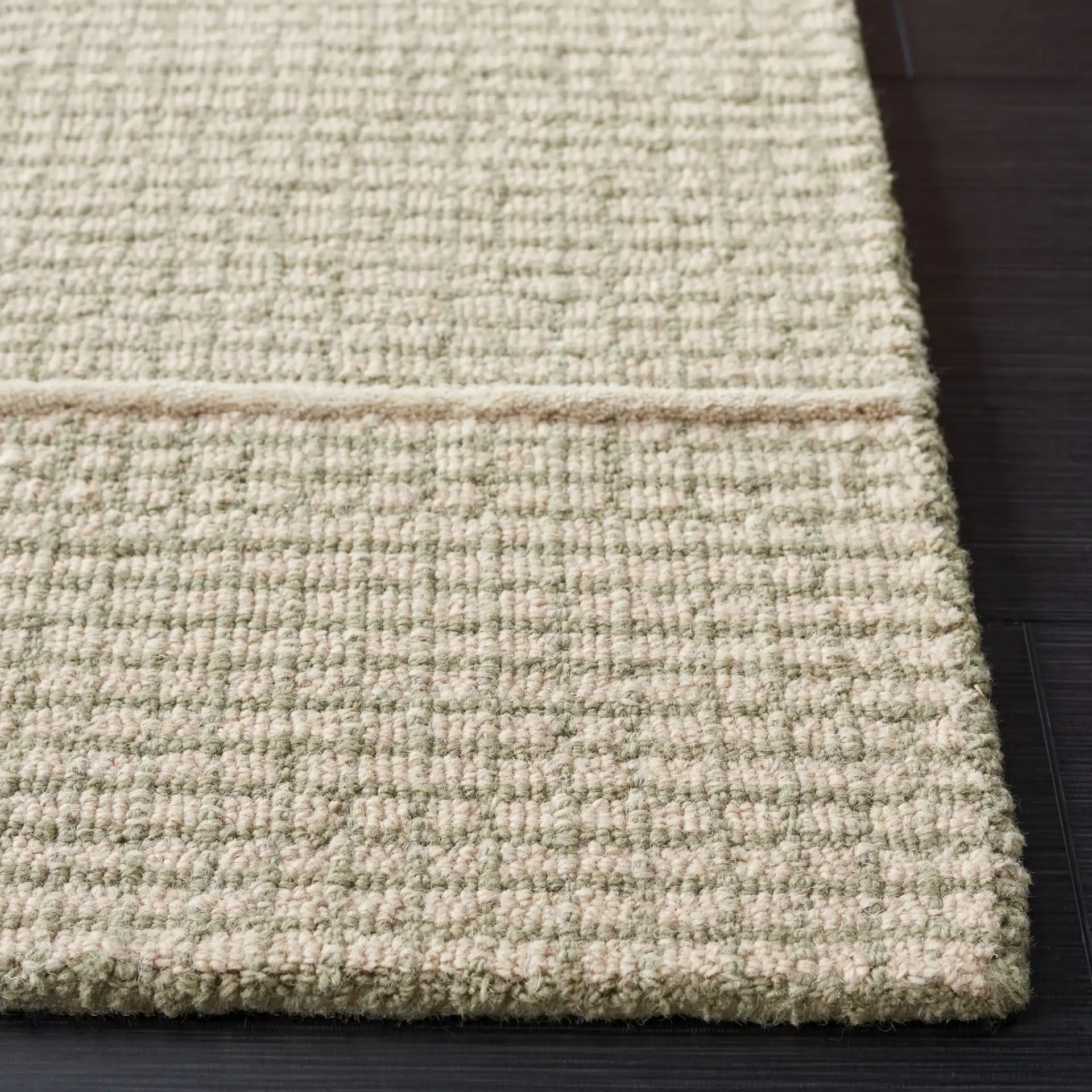 Genre Textured Grid Hand-Tufted Wool Rug in Beige / Gray in a styled room