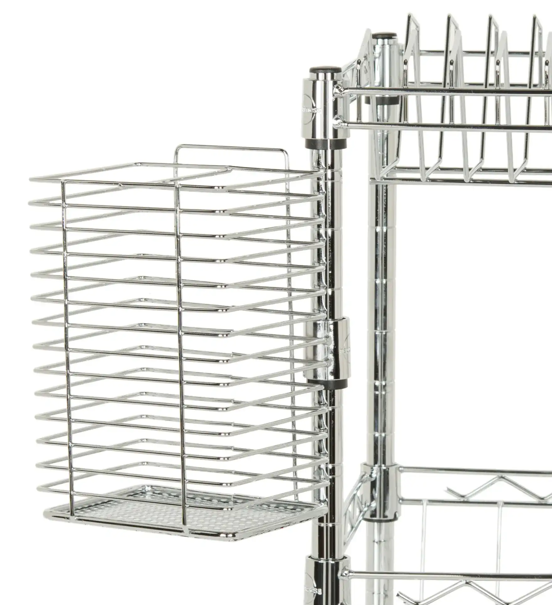 Darina Adjustable Dish Rack in Chrome in a styled room