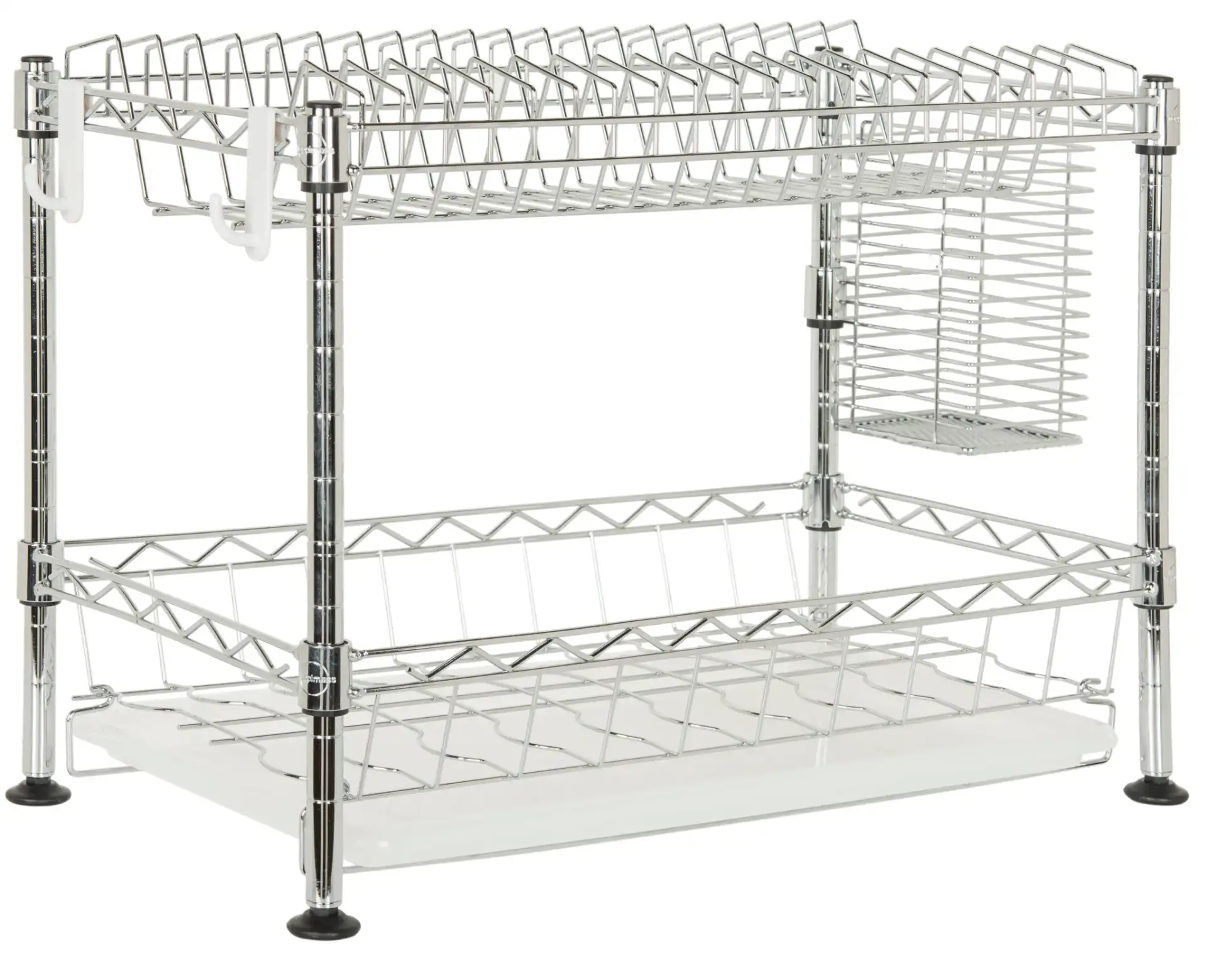 Darina Adjustable Dish Rack in Chrome, detail view