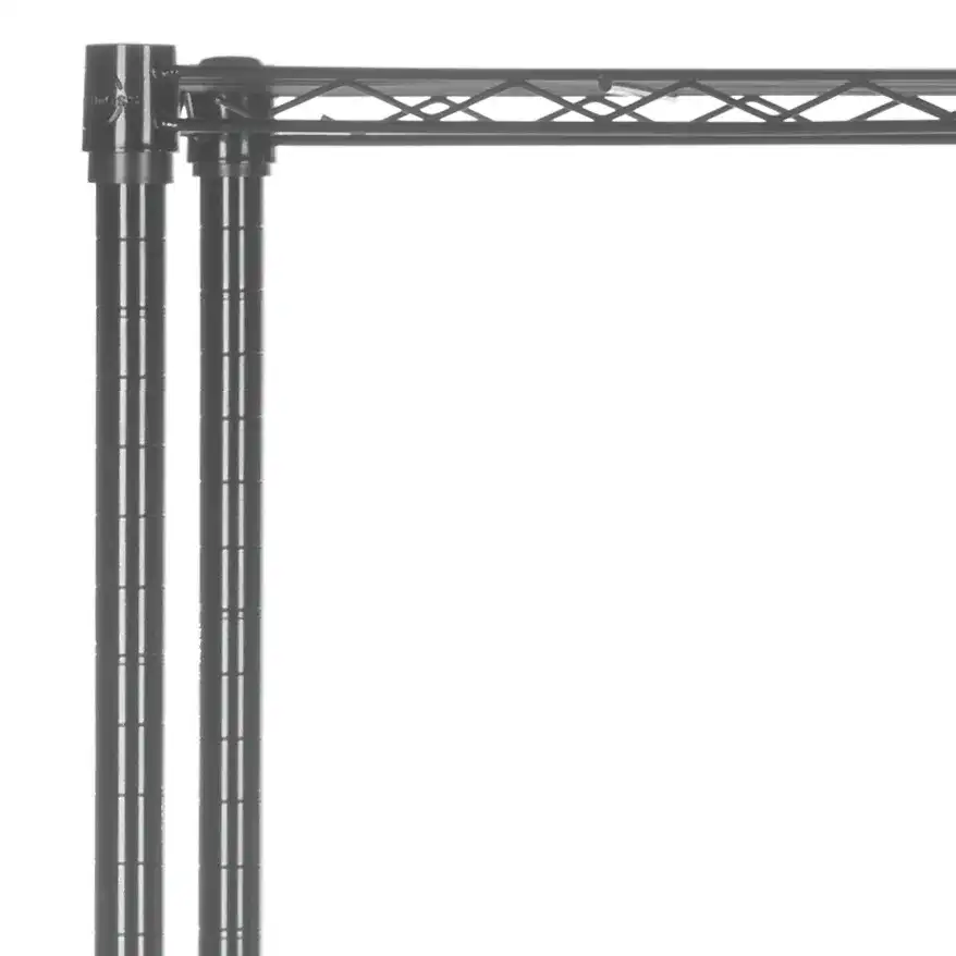 Ceasar Five-Tier Adjustable Rack in Chrome in a styled room
