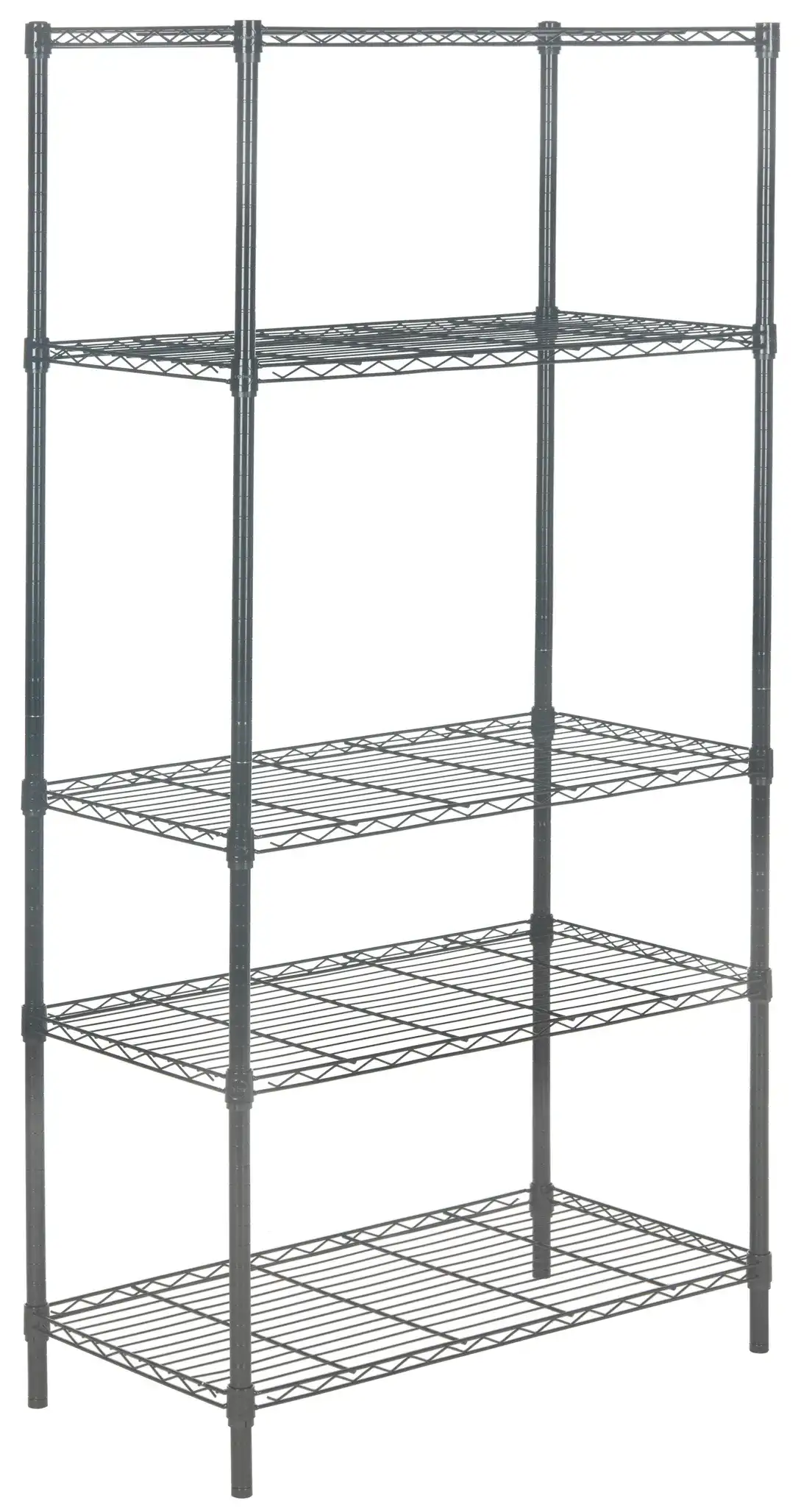 Ceasar Five-Tier Adjustable Rack in Chrome, detail view