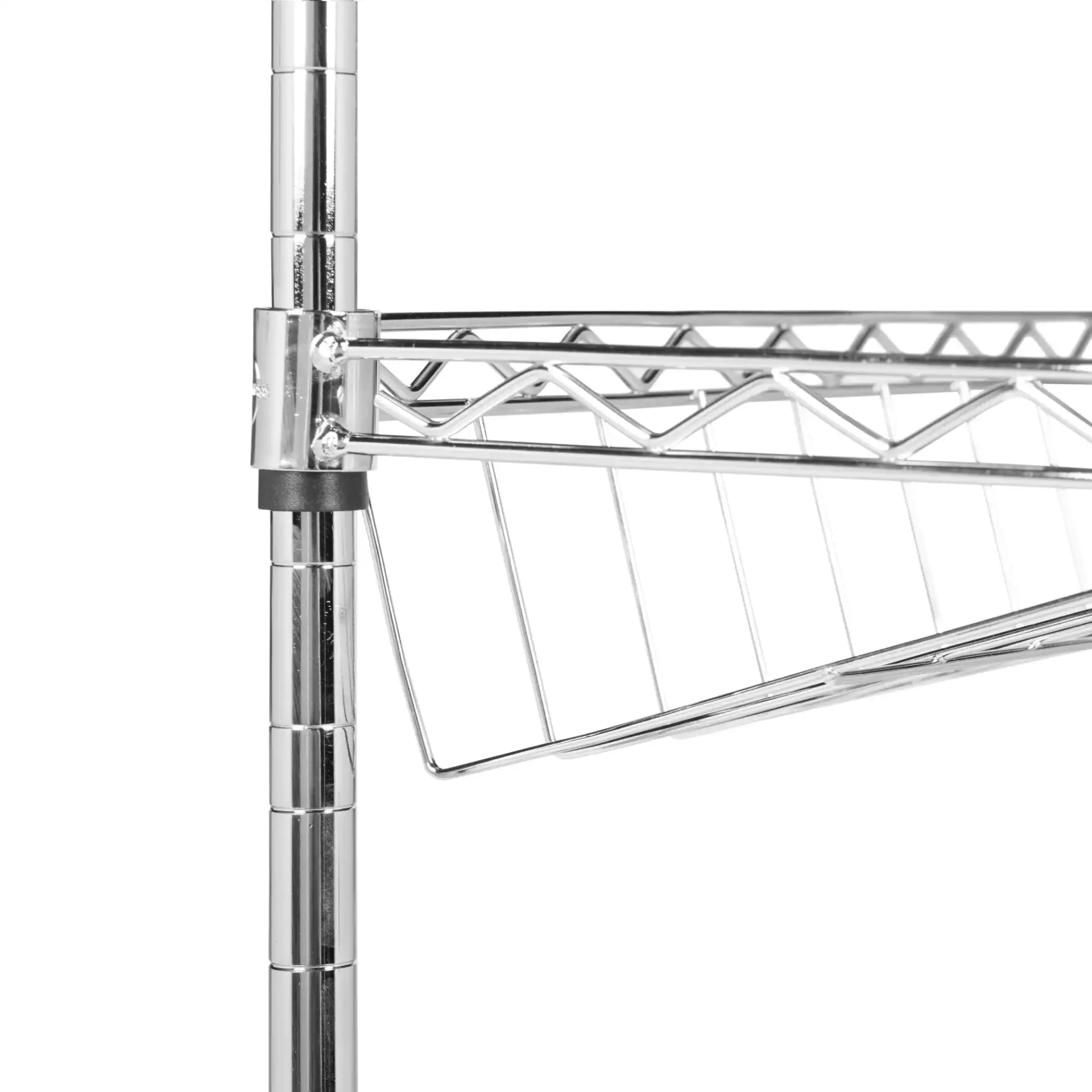 Lidia Adjustable Shoe Rack in Chrome in a styled room
