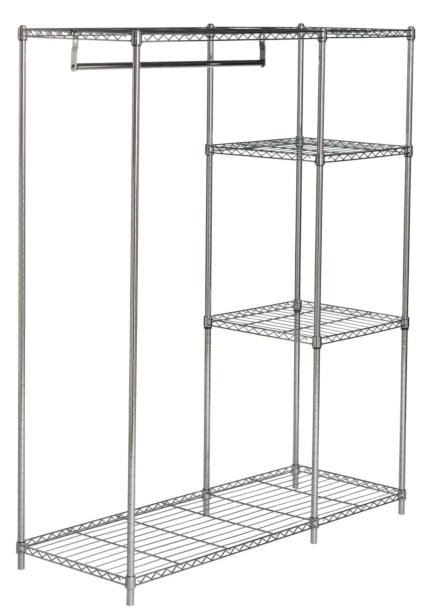 Betsy Adjustable Garment Rack in Chrome, detail view