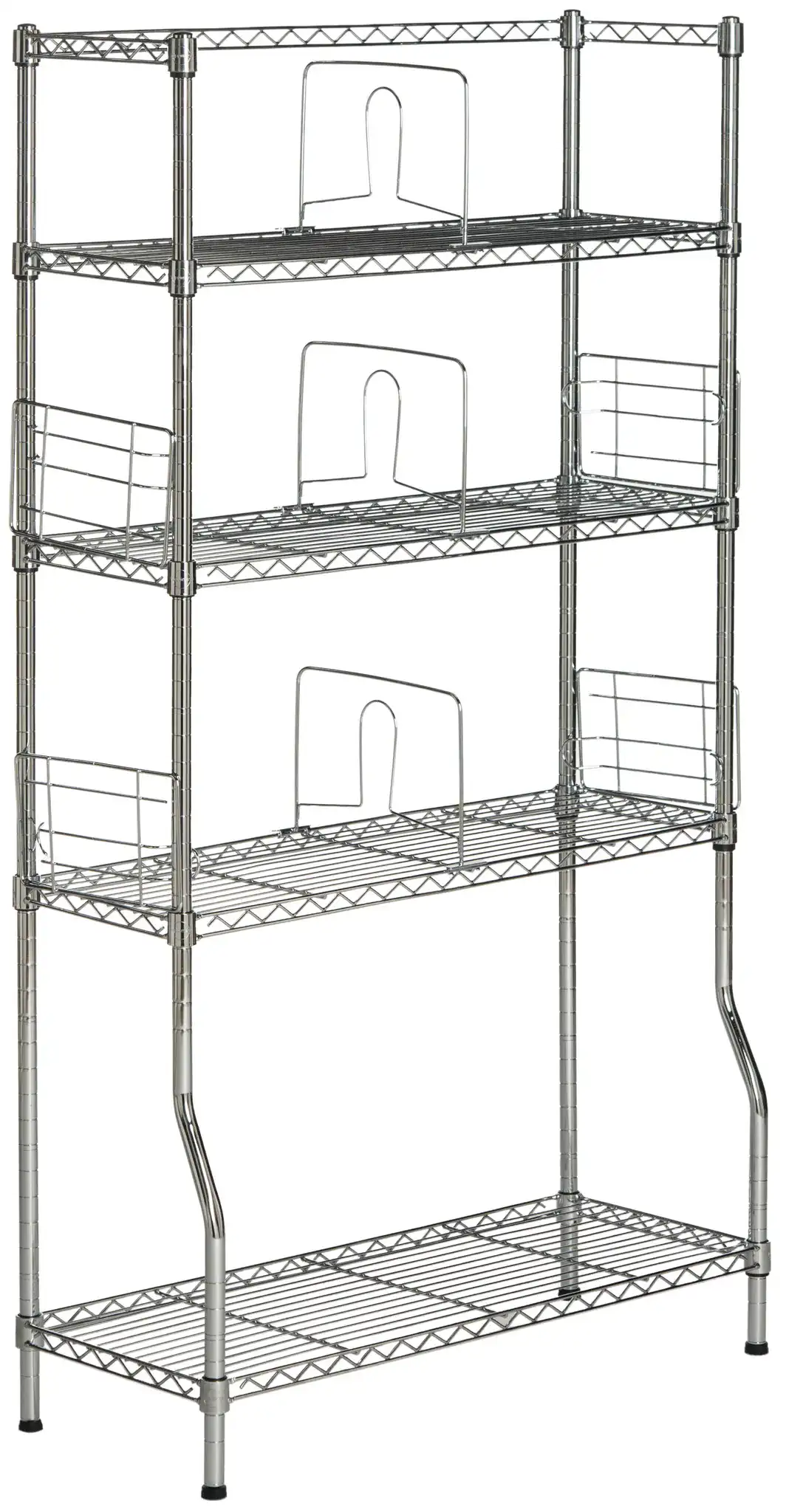 Fernand Wire Book Rack in Chrome, detail view