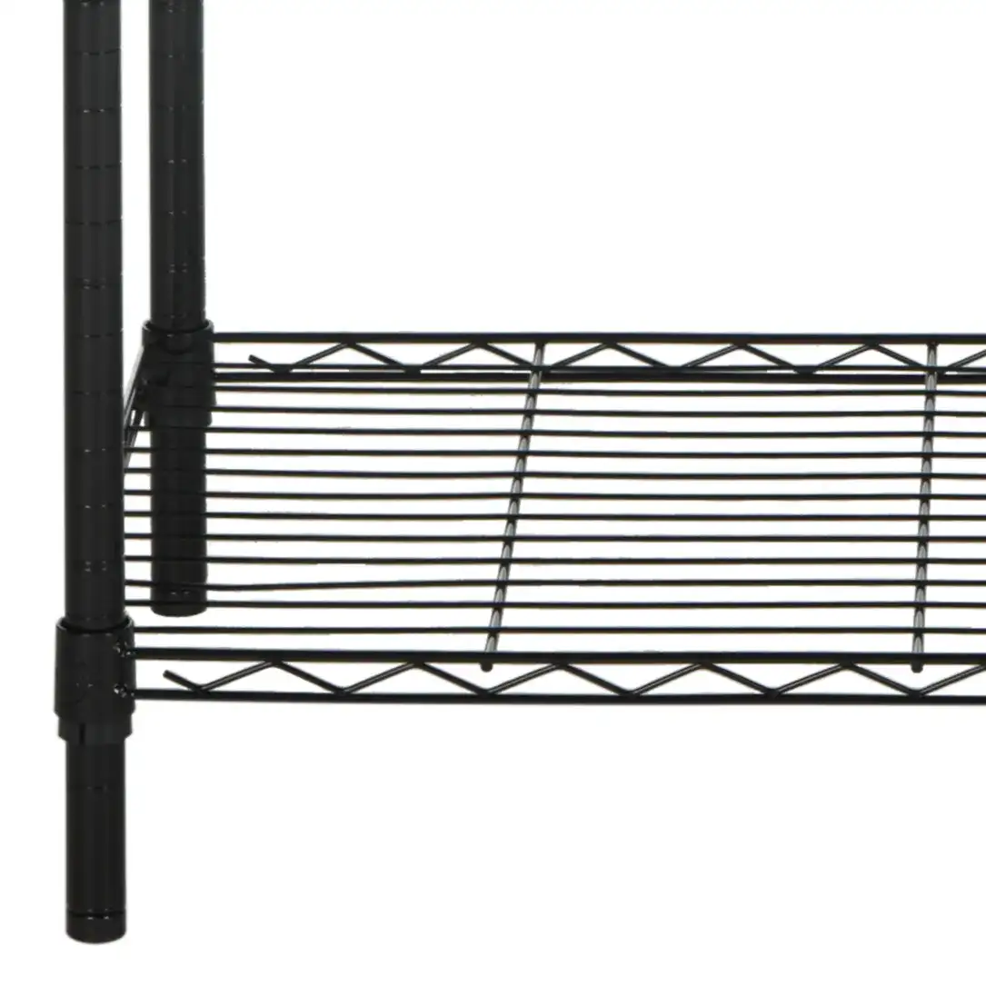 Alpha Five-Tier Shelving in Black, detail view