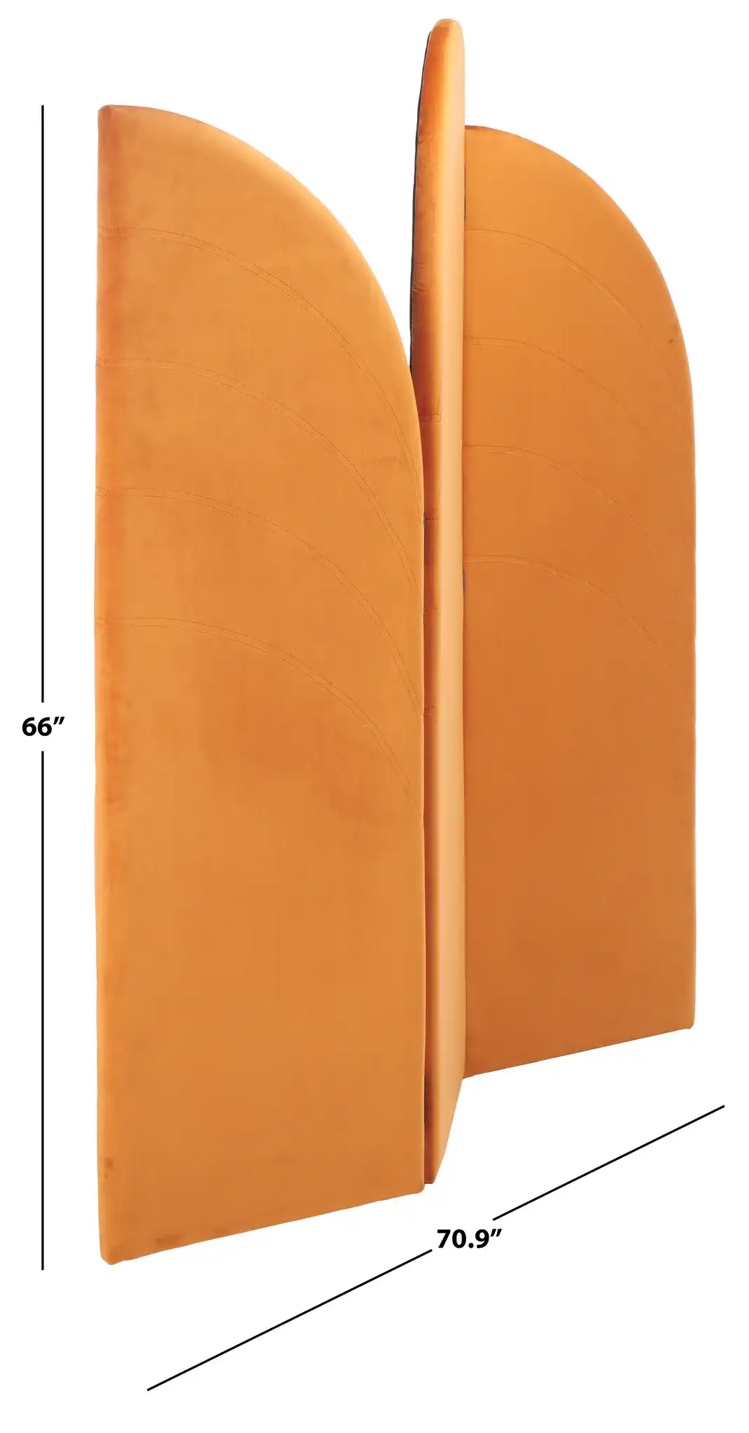 Celestino Tri-Fold Screen in Orange, detail view