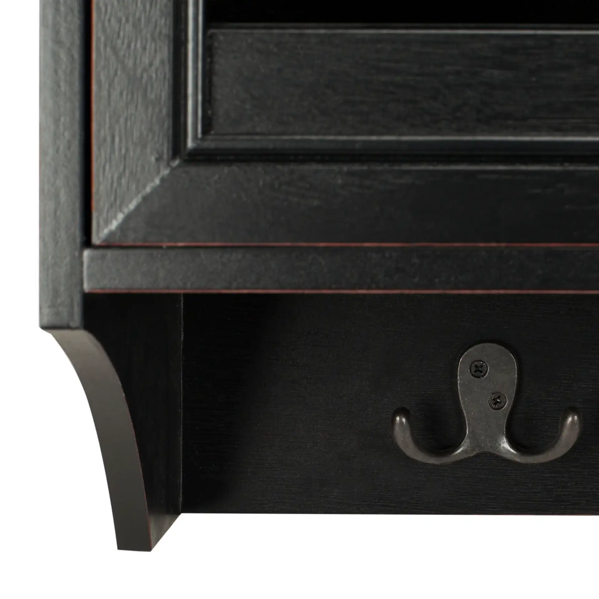 Leon Hanging Three-Drawer Wall Rack in Honey in a styled room