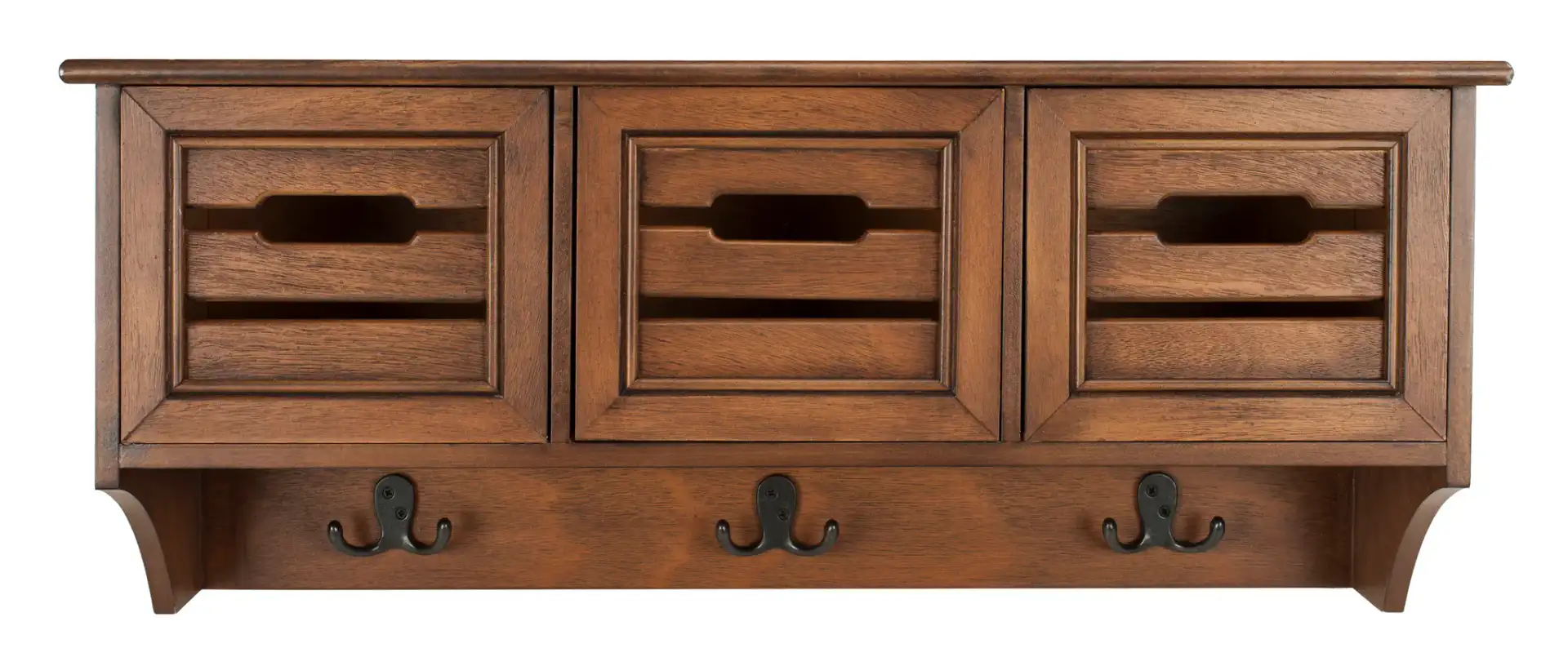 Leon Hanging Three-Drawer Wall Rack in Honey