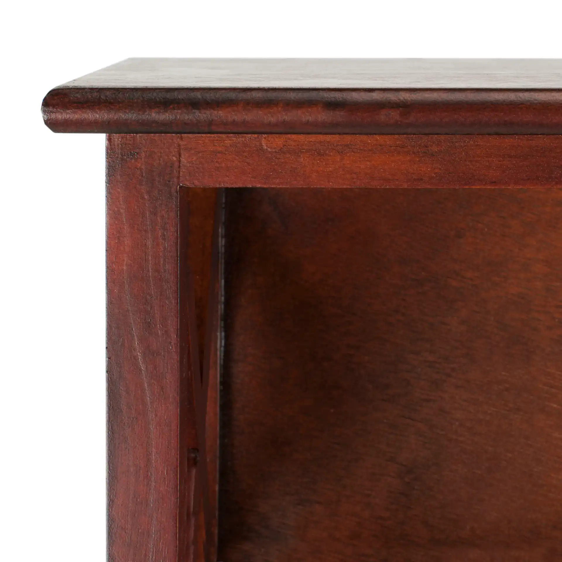 Freya Hanging Storage Wall Rack in Cherry in a styled room