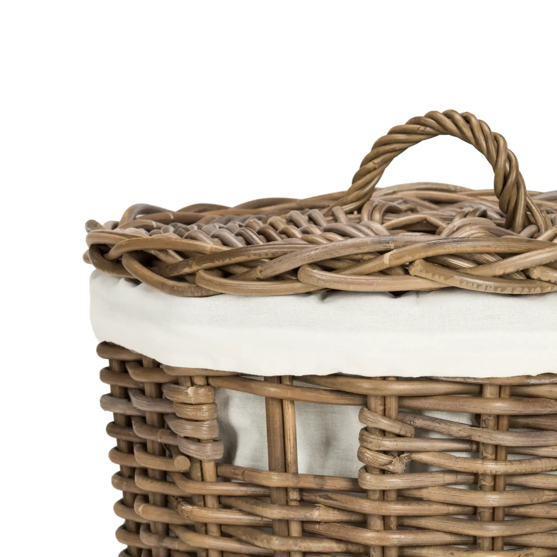 Millen Laundry Basket in Natural in a styled room