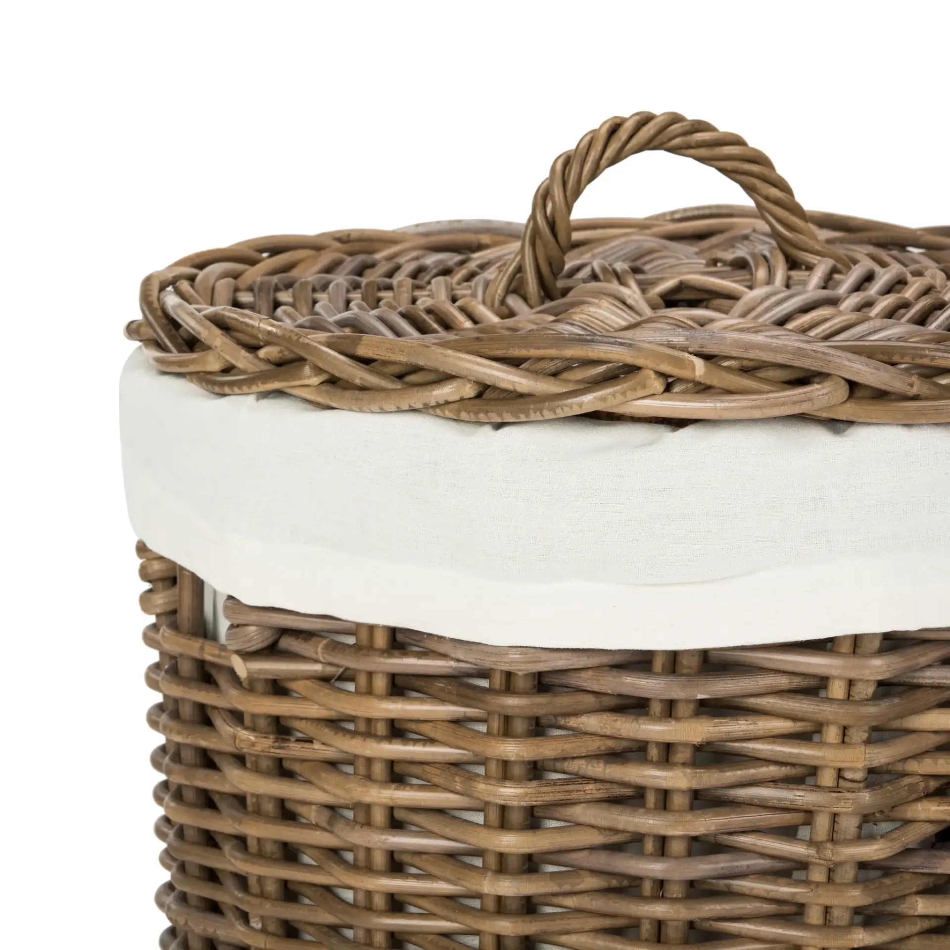 Millen Laundry Basket in Natural in a styled room