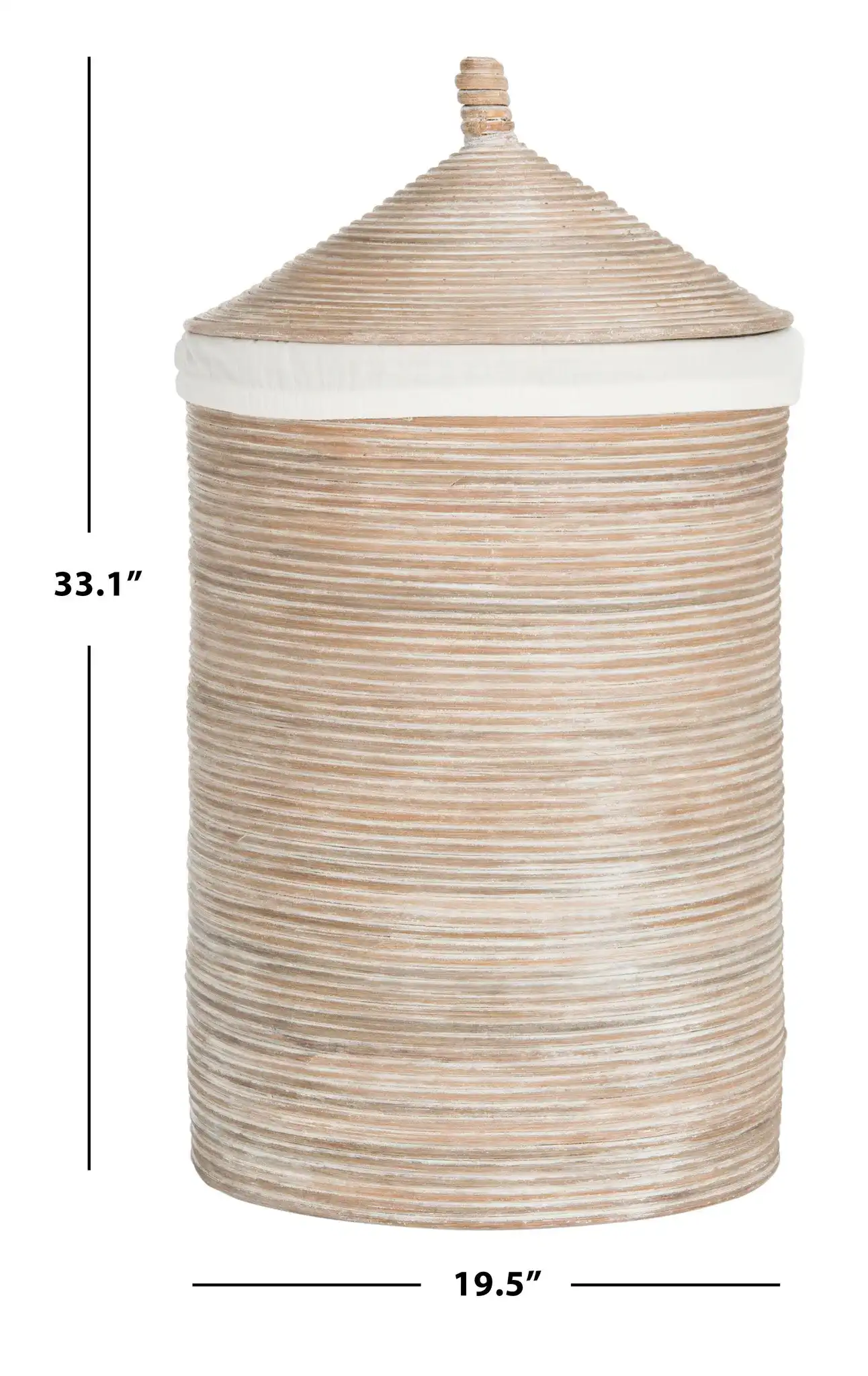 Wellington Laundry Basket in Gray, detail view