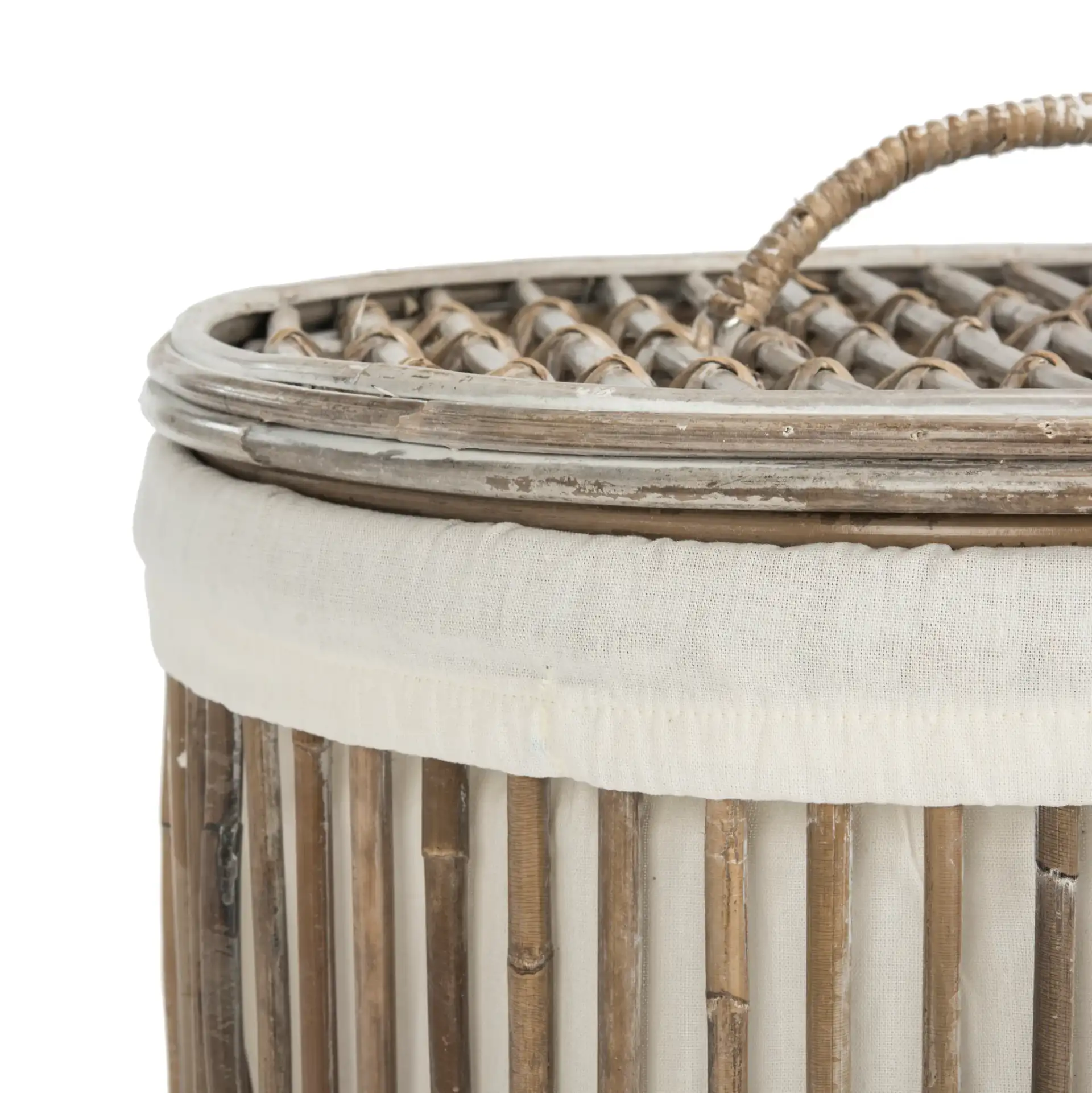 Libby Laundry Basket (Set Of 2) in White in a styled room